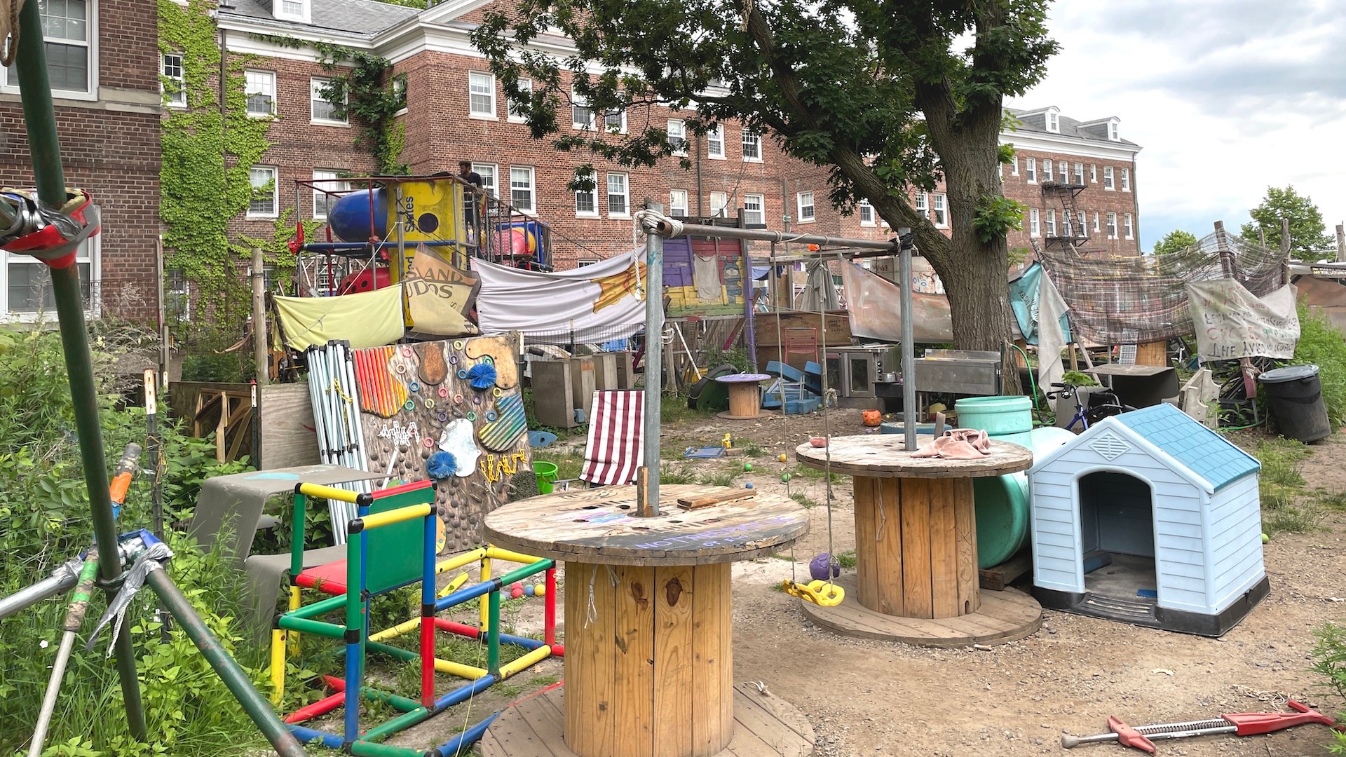 PlaygroundNYC's flagship adventure playground, The Yard, is located on Governor's Island, New York City.