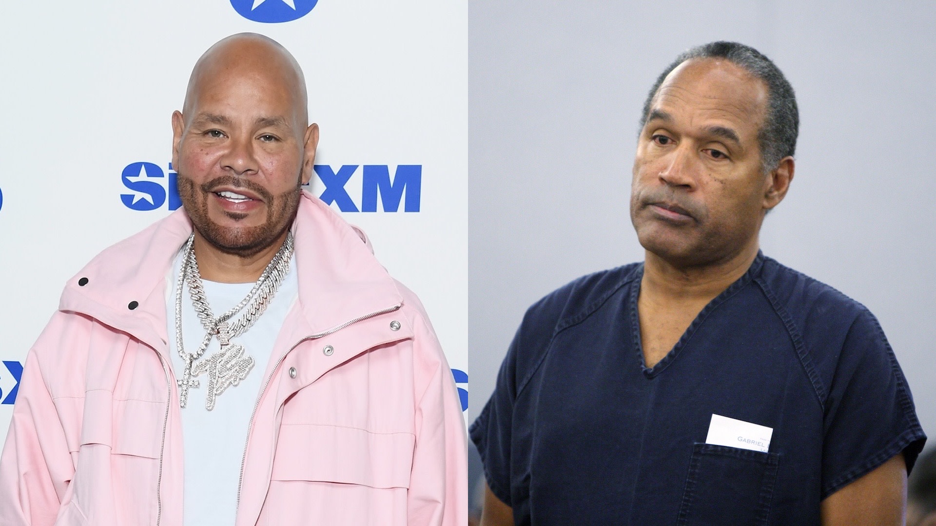 Split image of Fat Joe and O.J. Simpson.