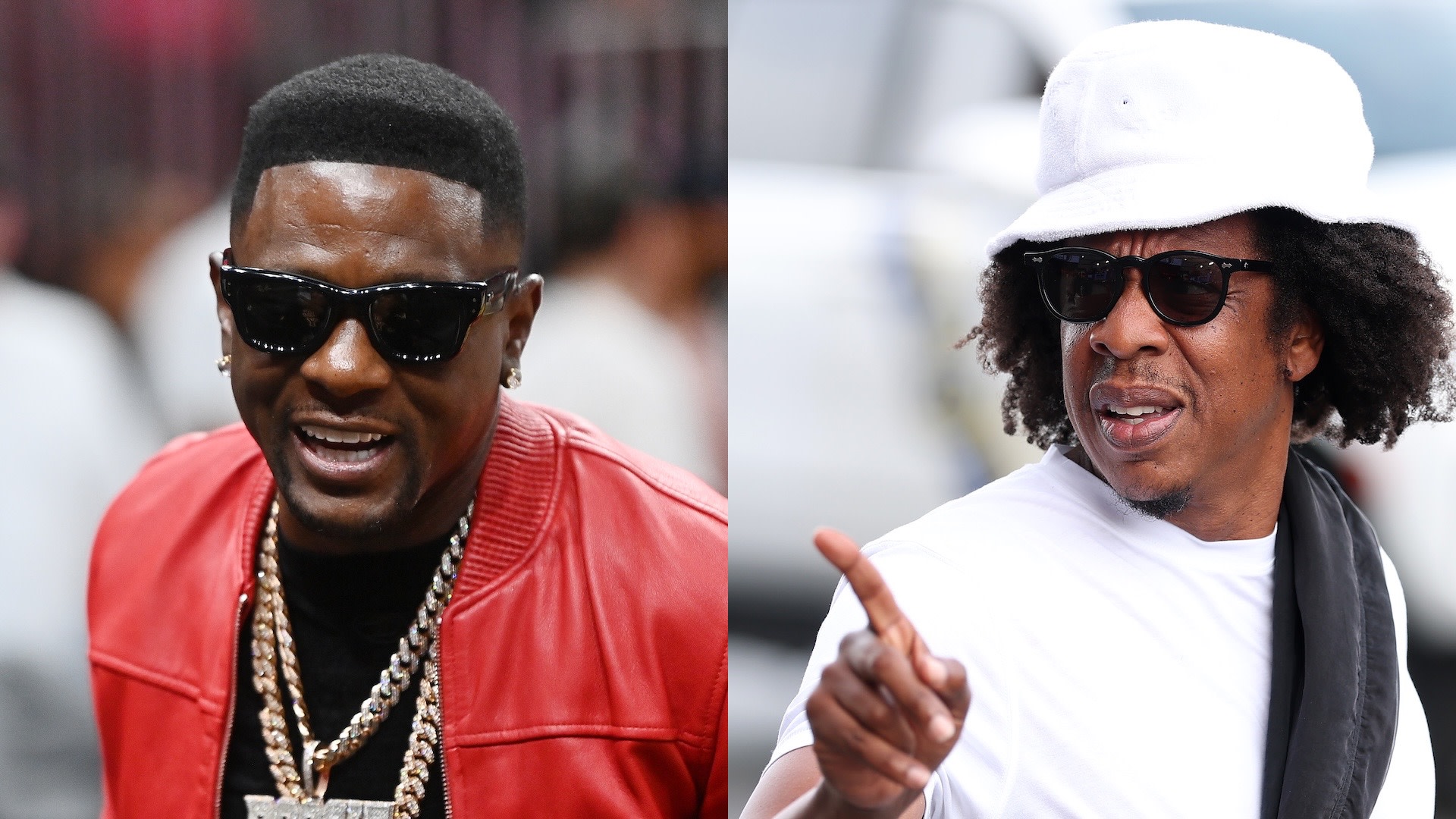 Split image of Boosie Badazz and Jay-Z.