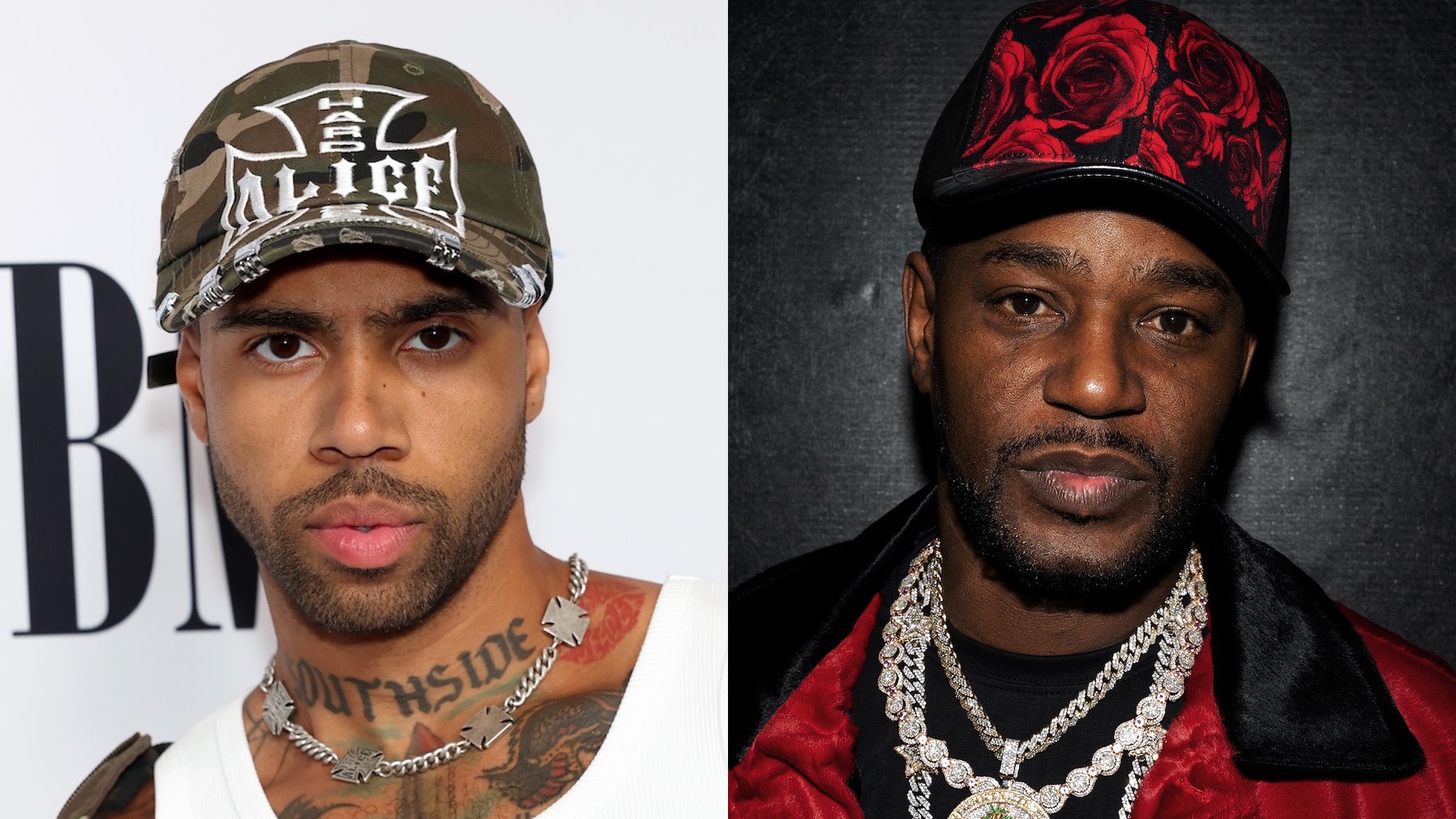 Split image of Vic Mensa and Cam'ron.
