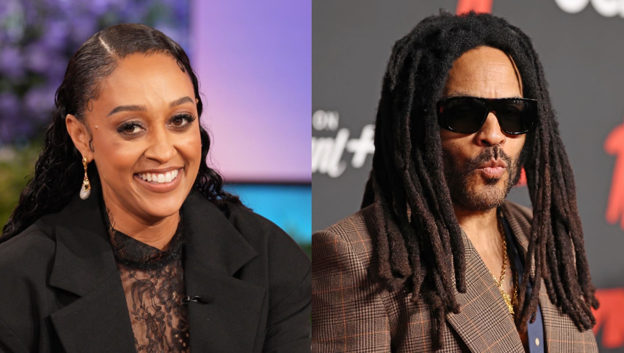 Tia Mowry and Lenny Kravitz