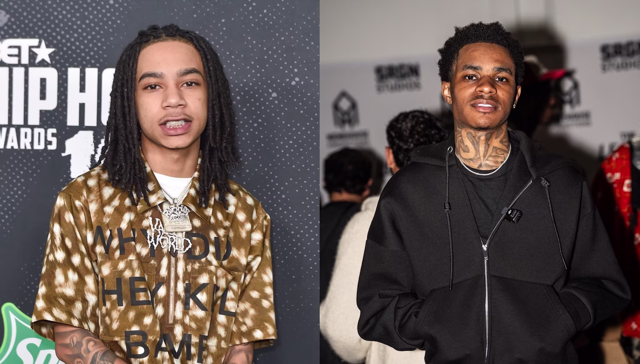 Split image of YBN Nahmir and Almighty Jay.