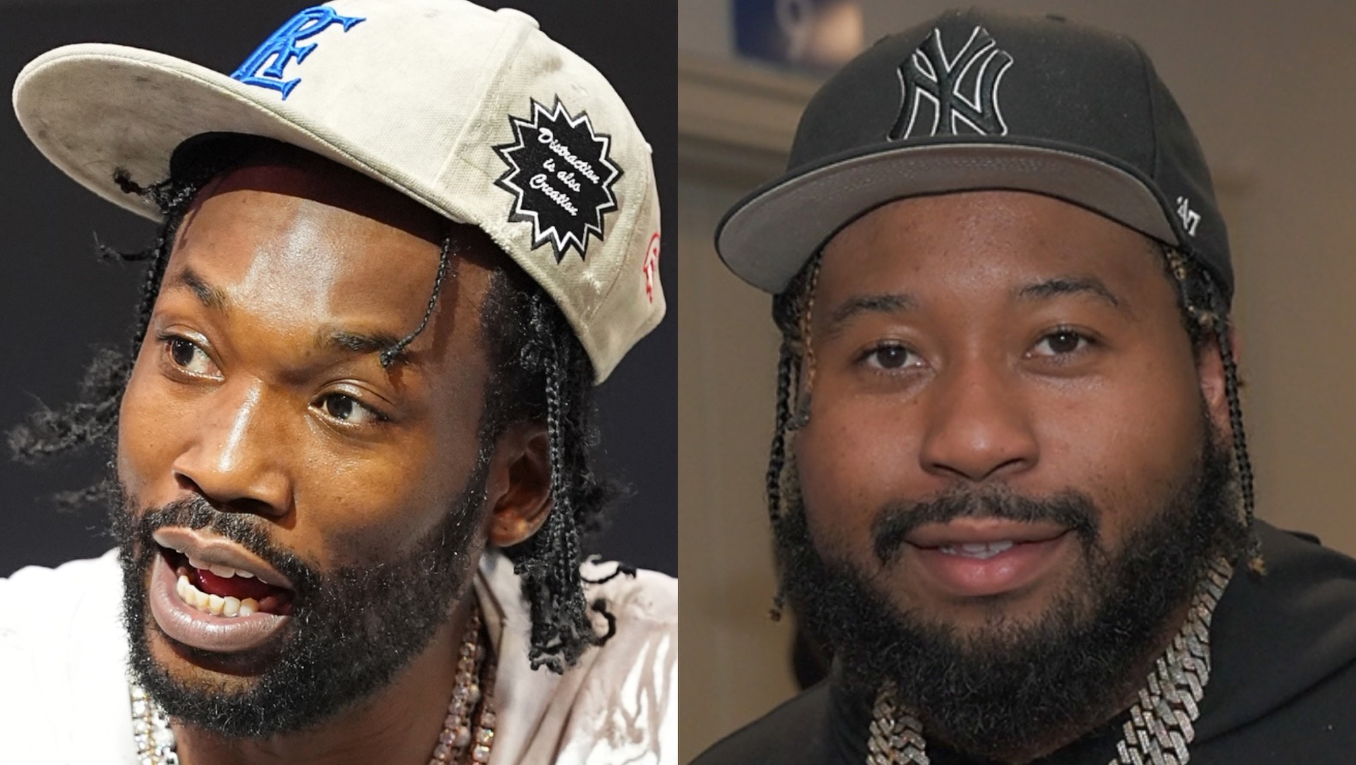 (L-R) Meek Mill and DJ Akademiks.