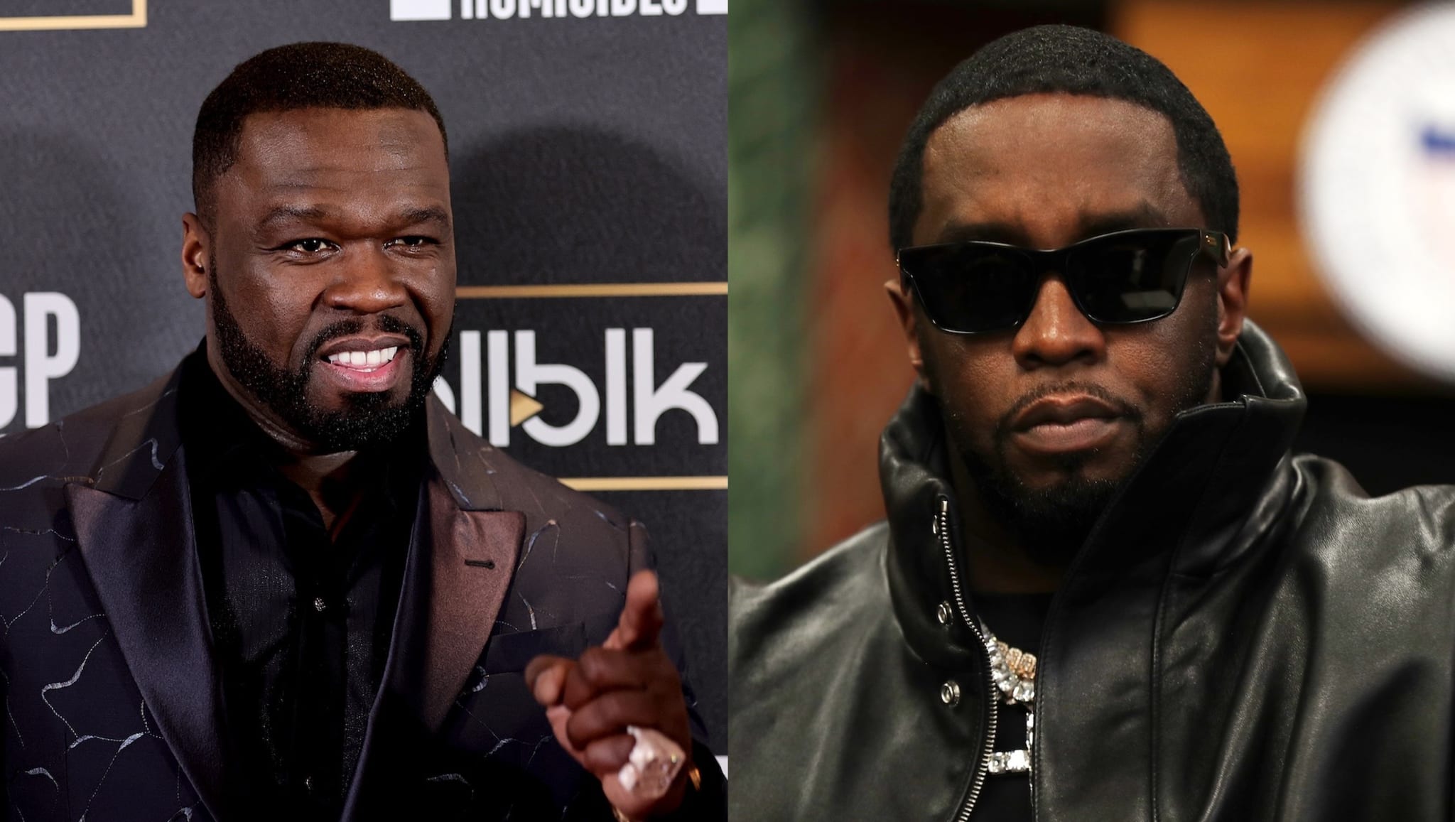 (L-R) 50 Cent and Sean "Diddy" Combs.