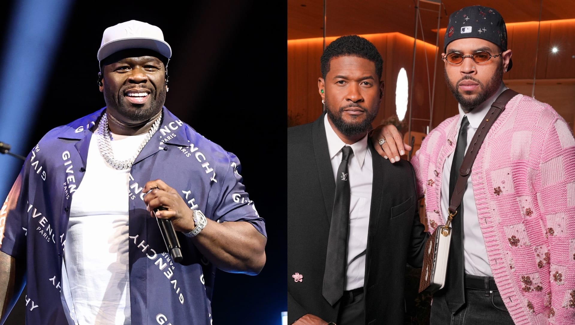 Watch 50 Cent Make Surprise Appearance at Chris Brown and Usher's New York Show