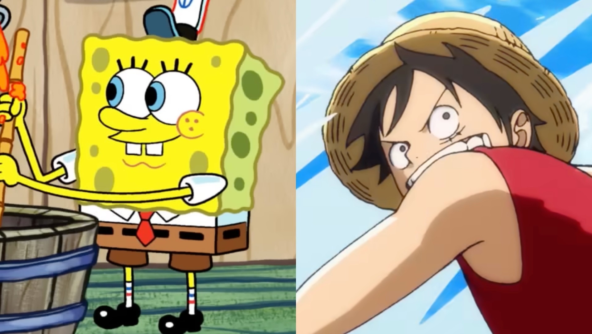 (L-R) 'SpongeBob SquarePants' and 'One Piece.'