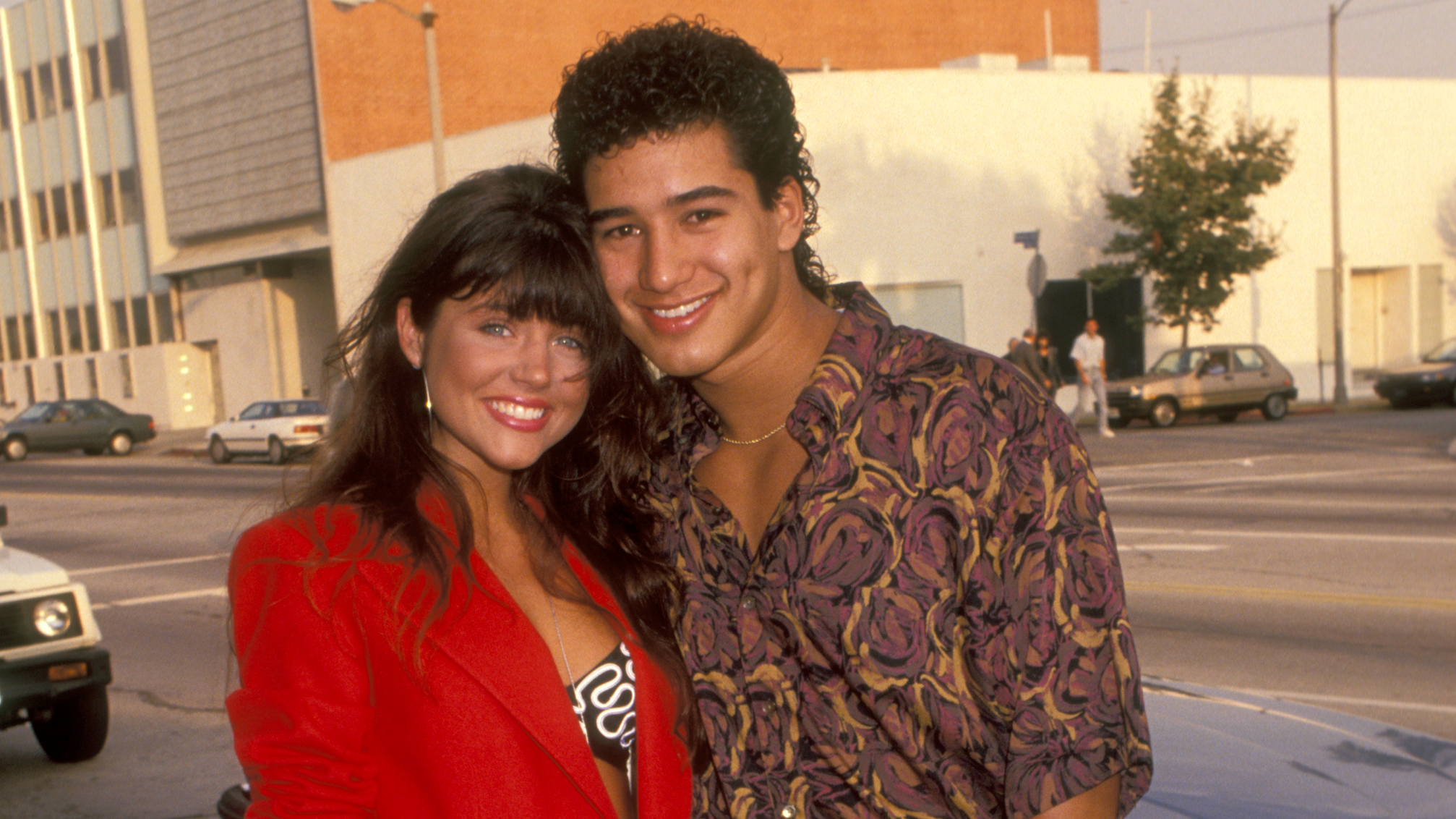 Tiffani Thiessen and Mario Lopez attends Sid Croft Party on July 30, 1991 at Nowhere Cafe in West Hollywood, California. 