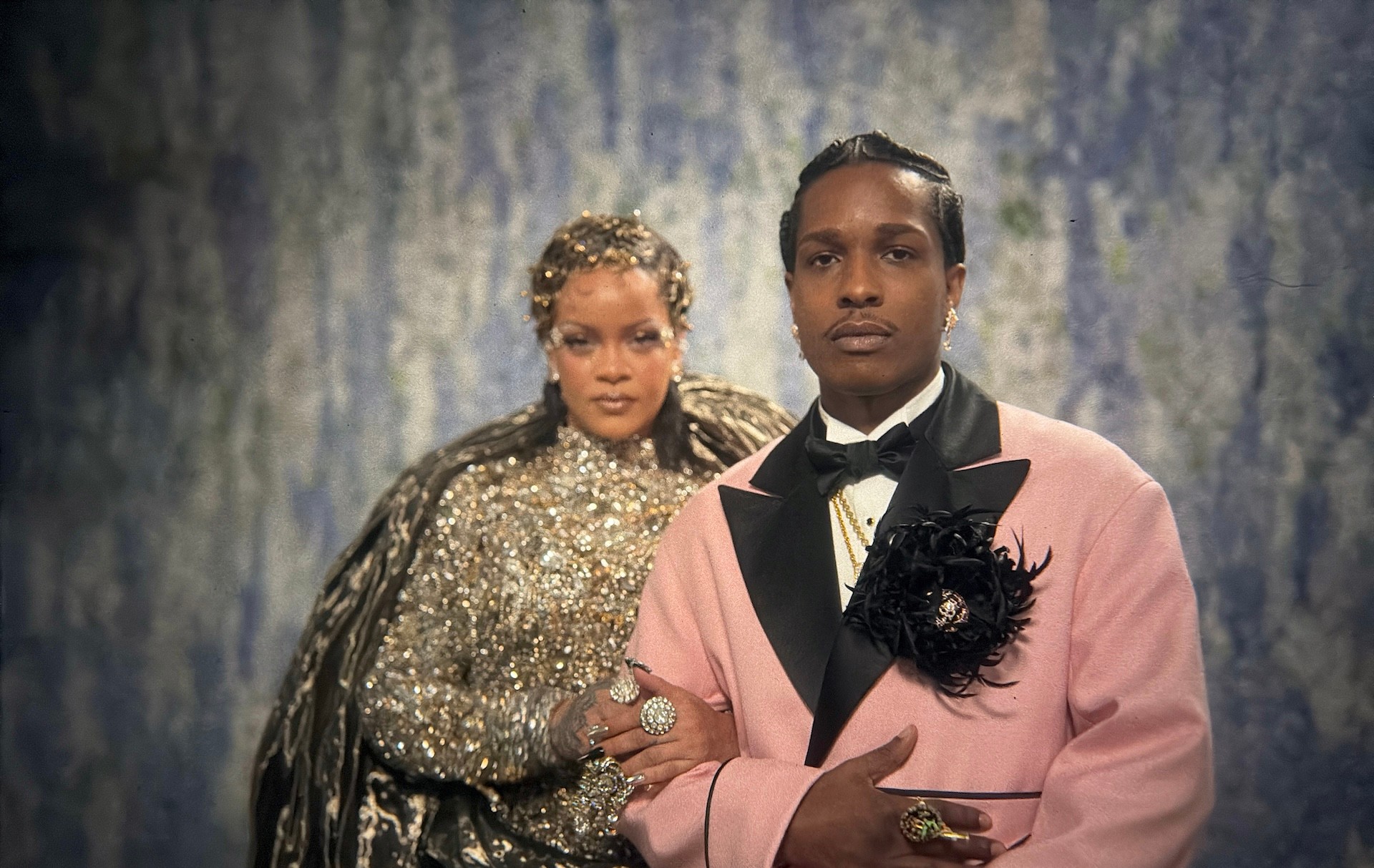 A vintage large format camera in combination with a digital back was used to create this image) (L-R) Rihanna and A$AP Rocky attend the 2026 Met Gala celebrating "Costume Art" at the Metropolitan Museum of Art on May 04, 2026 in New York City. 