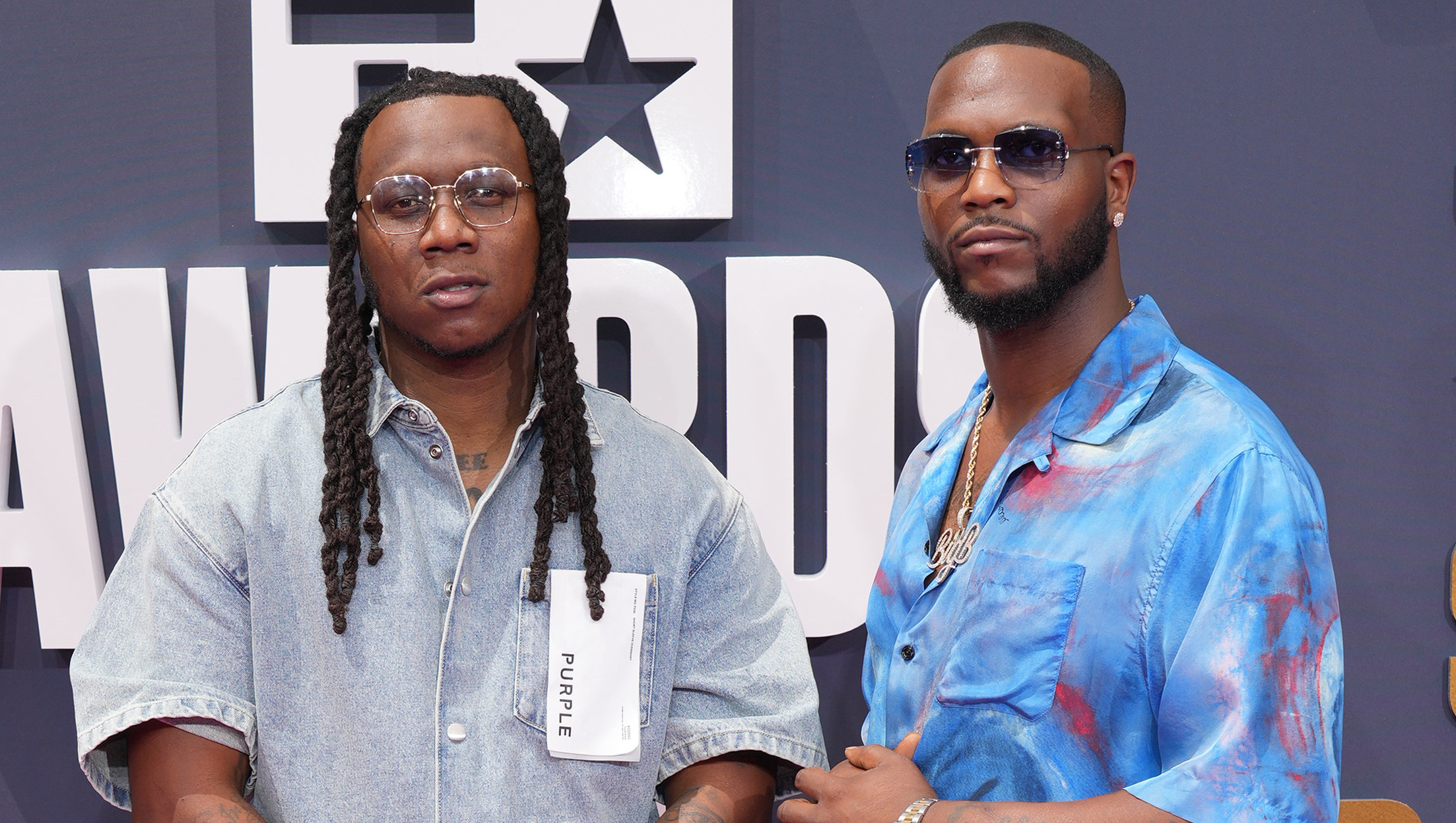 Brandon "Big B" Tiffith and Anthony "Moosa" Tiffith attend the BET Awards 2023 at Microsoft Theater.