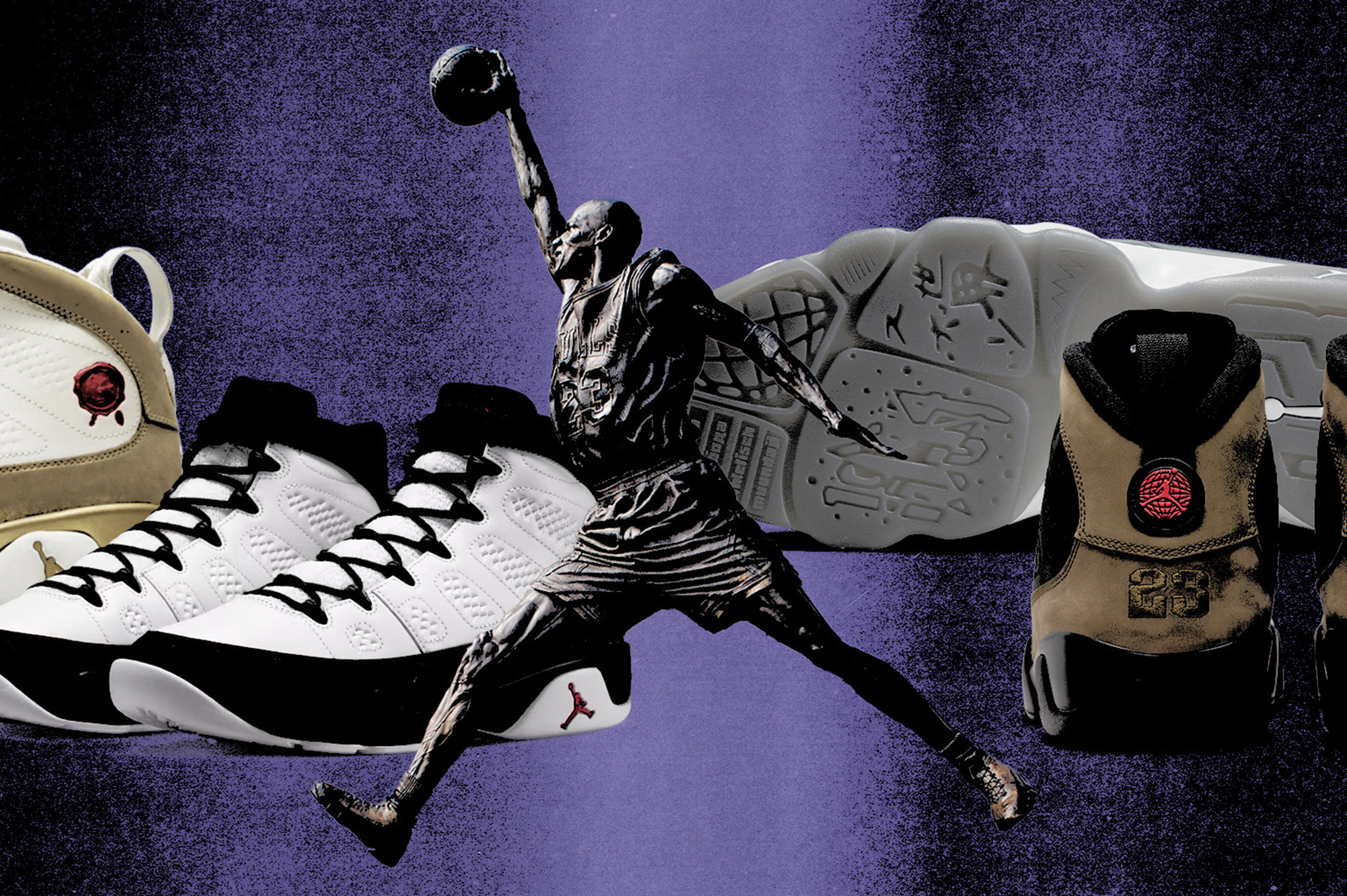 Air Jordan 9 'Bin 23,' Air Jordan 9 'Space Jam,' Air Jordan 9 'Cool Grey,' Air Jordan 9 'Olive'