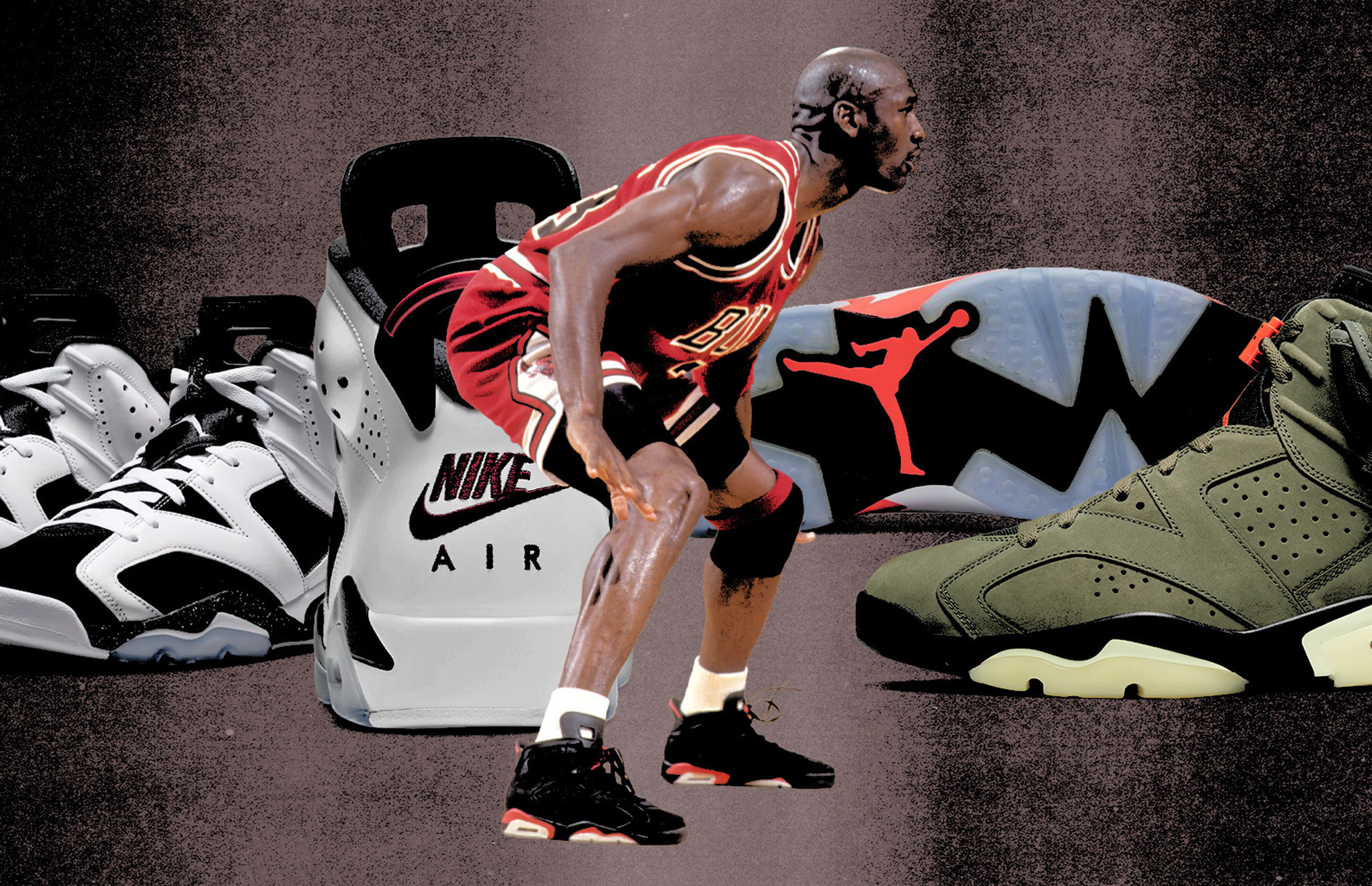 Air Jordan 6 'Oreo,' Air Jordan 6 'Carmine,' Air Jordan 6 'White Infrared,' Travis Scott x Air Jordan 6