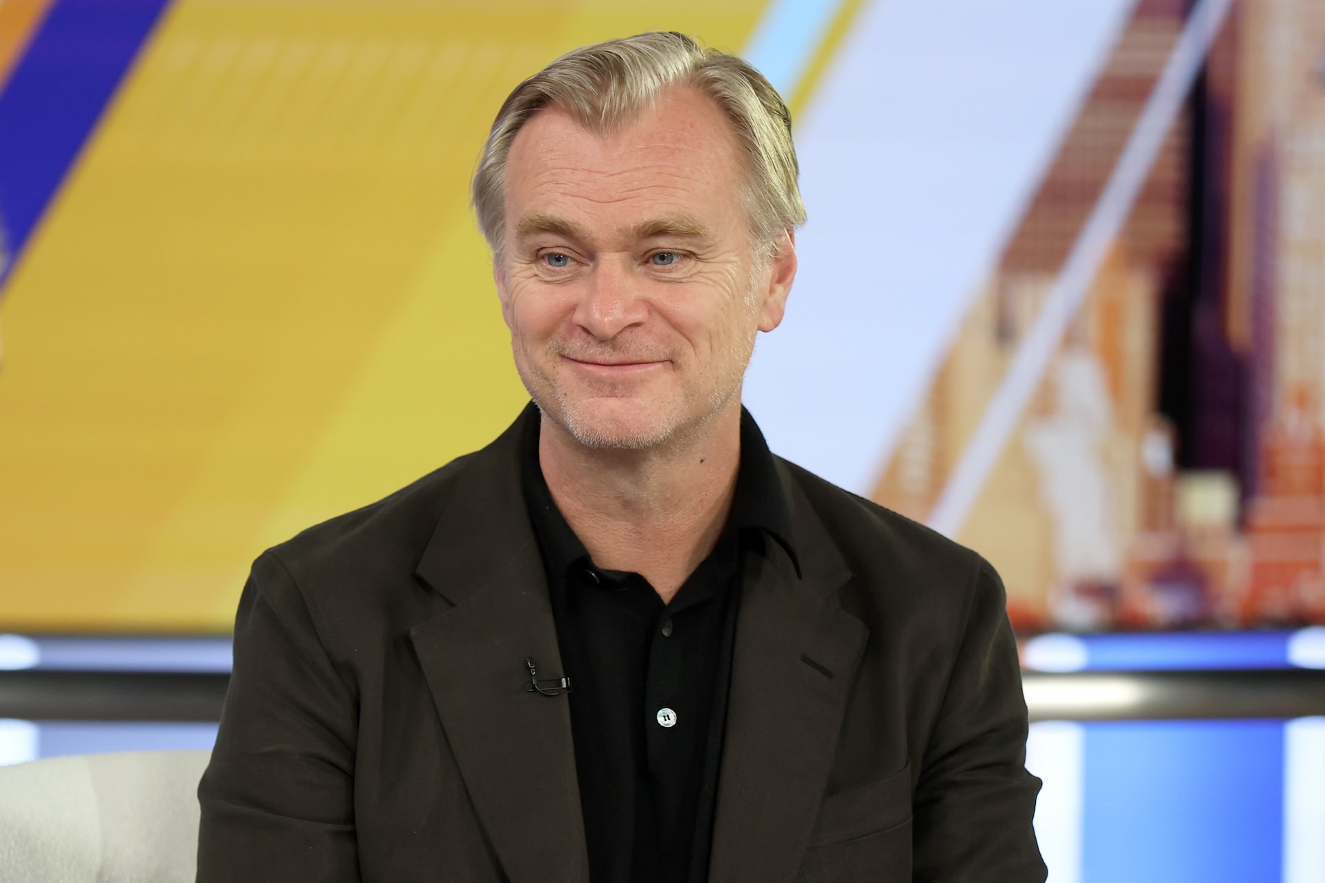 Christopher Nolan visits "Fox & Friends" at Fox News Channel Studios on July 16, 2026 in New York City. 
