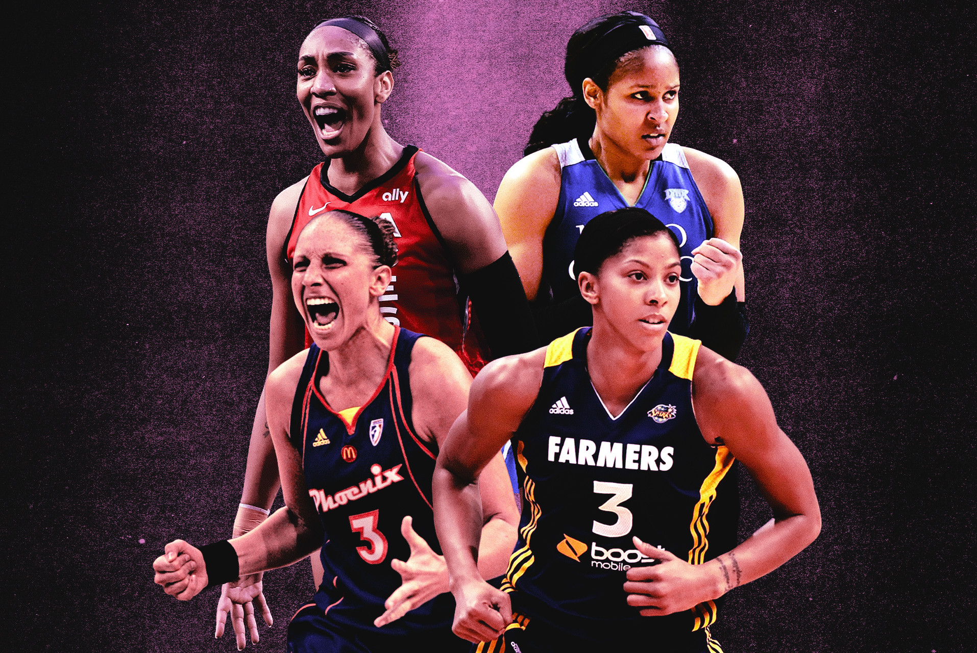 WNBA legends Diana Taurasi, A'ja Wilson, Maya Moore, and Candace Parker 
