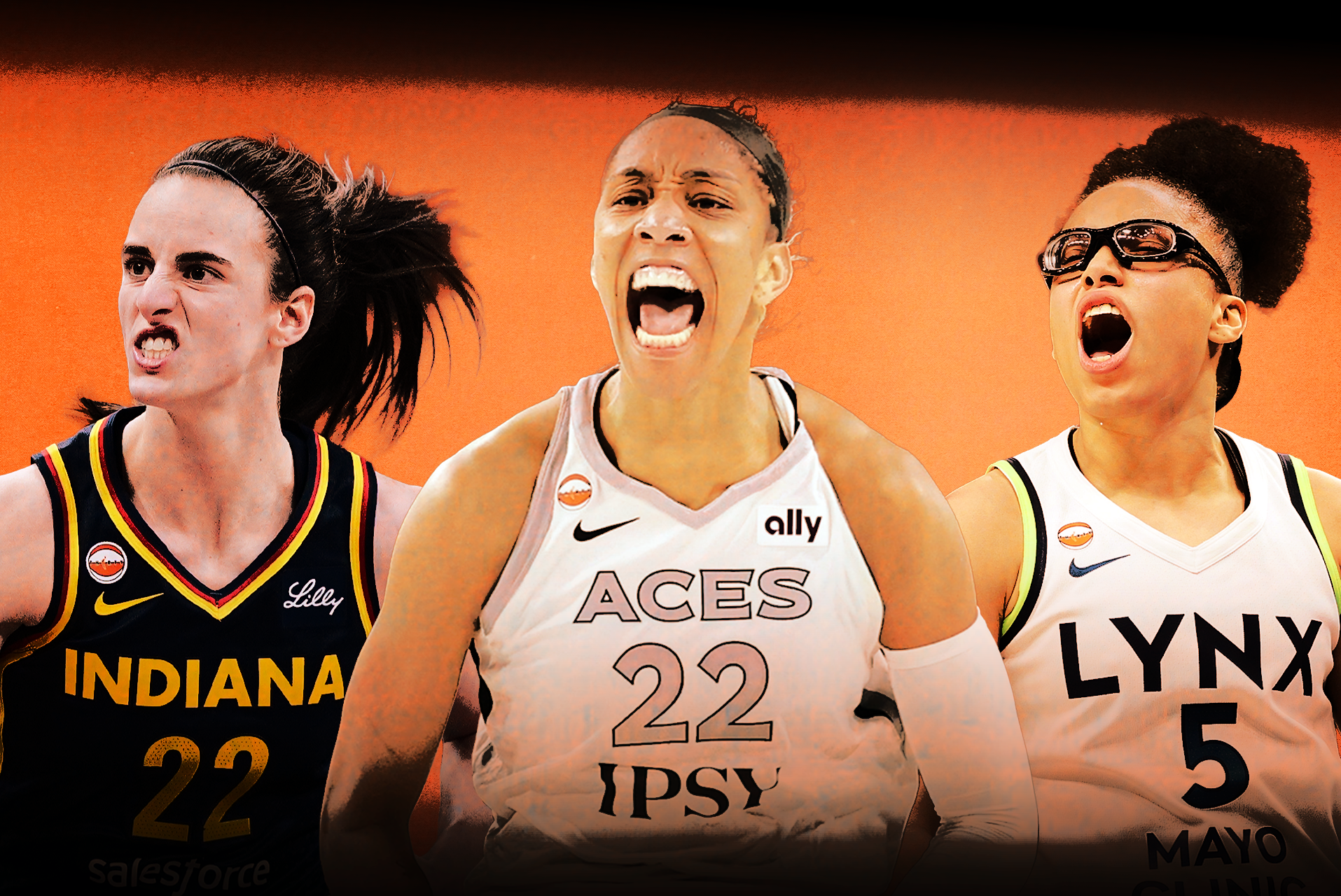Caitlin Clark, A'ja Wilson, and Olivia Miles 
