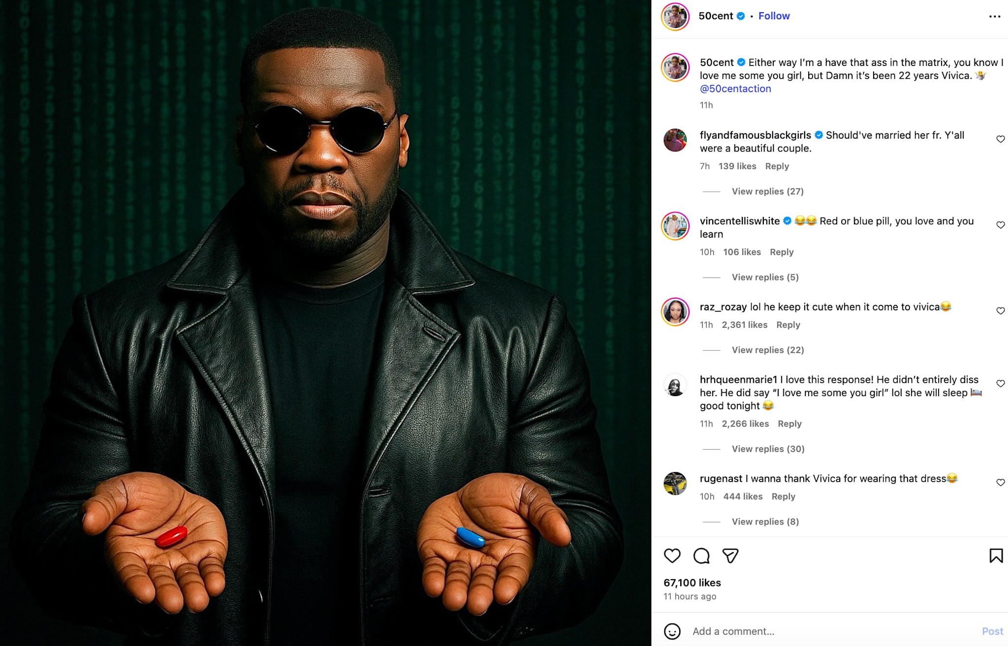 50 cent IG post