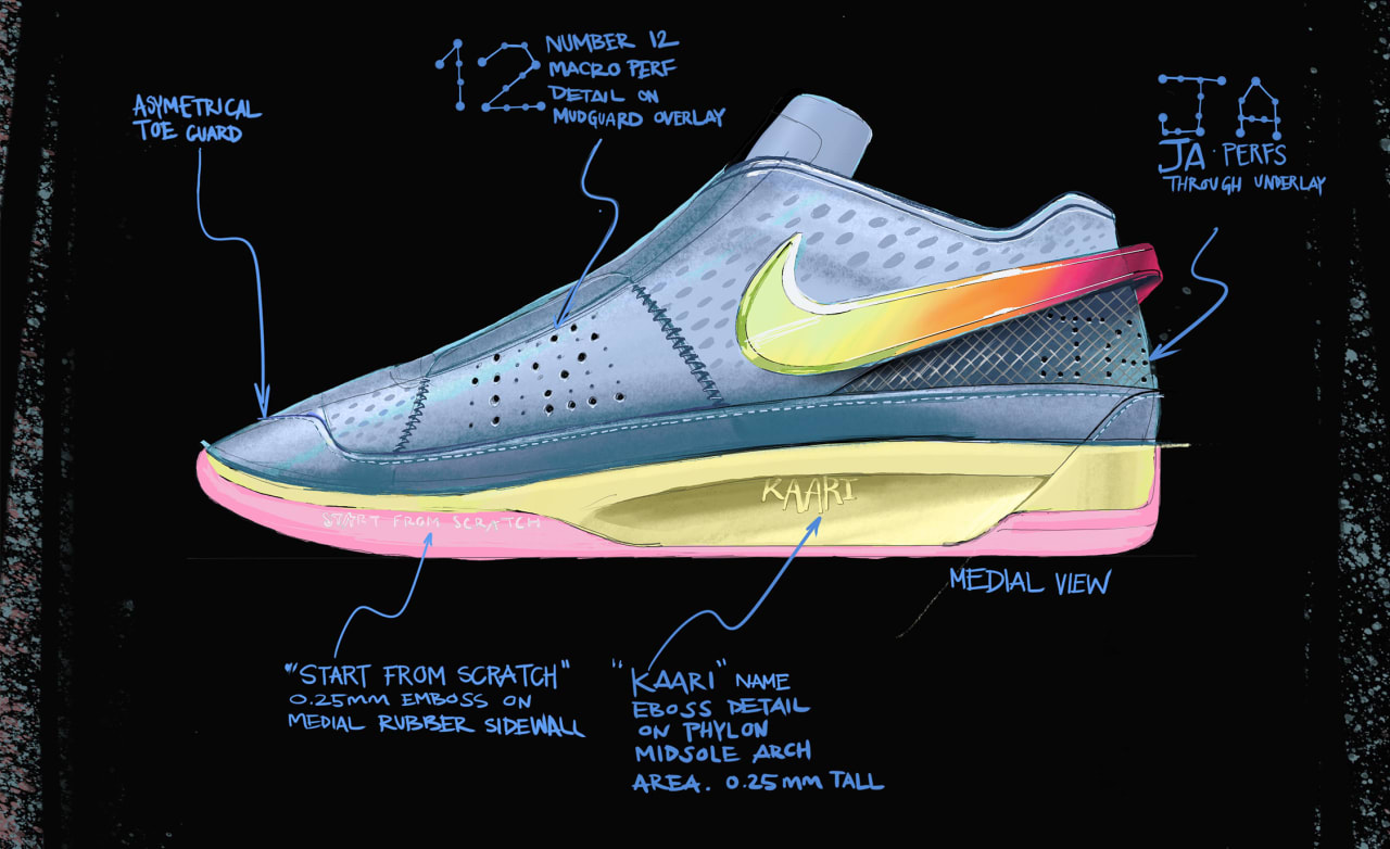 pellet dak Mars Nike Ja 1 Signature Sneaker: Designer Previews New Colorways | Complex