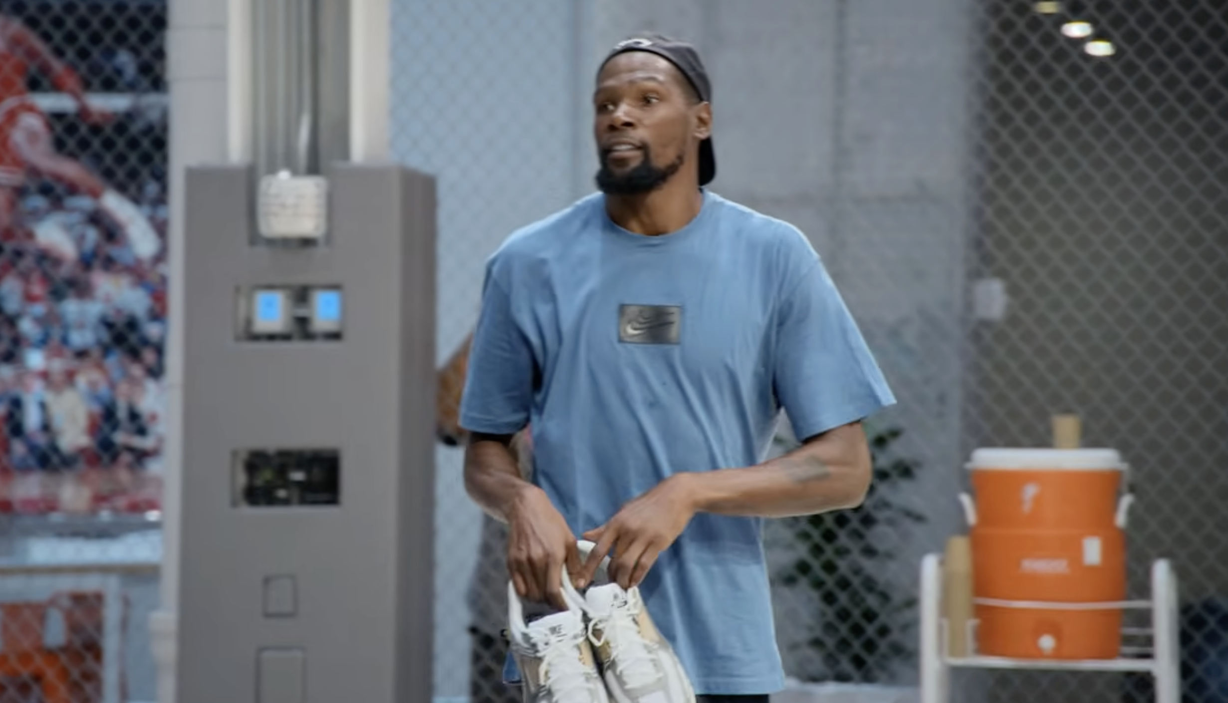 Screenshot of Kevin Durant walking off the court during an episode of 'Speed Goes Pro.'