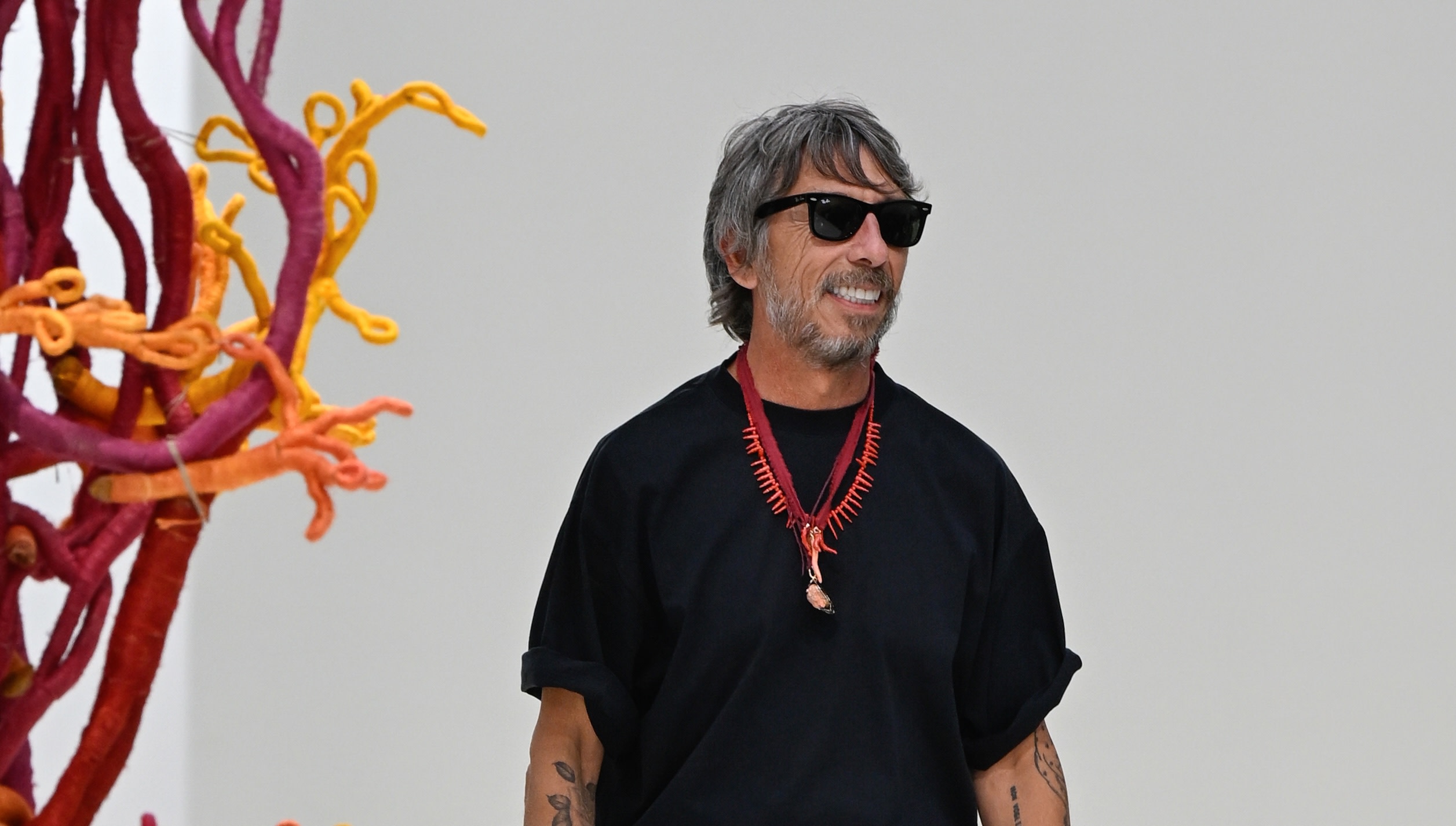 Pierpaolo Piccioli on the runway at the Balenciaga fashion show as part of RTW Spring/Summer 2027 held at Tennis Club de Paris on October 01, 2026 in Paris, France. 