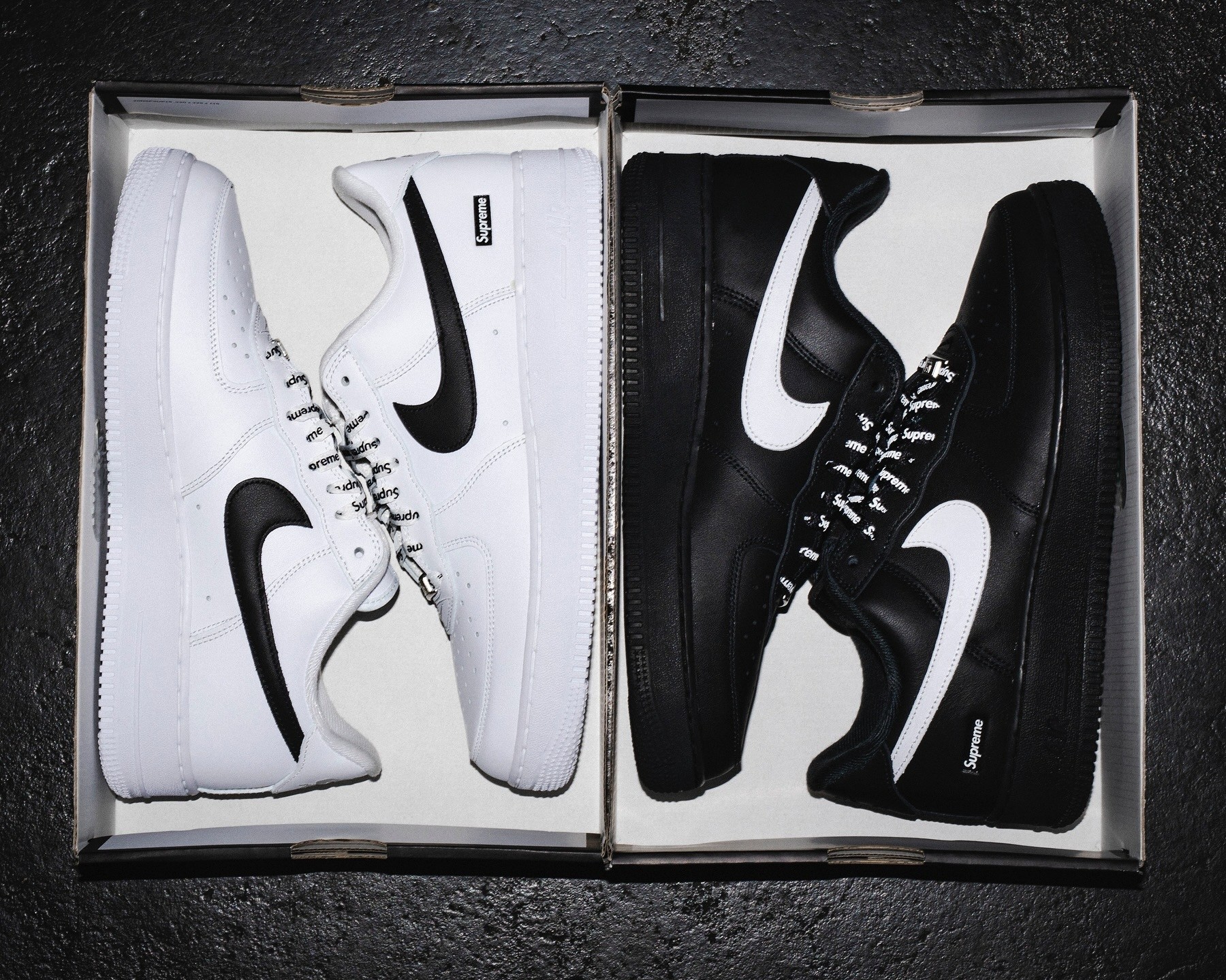 Supreme x Nike Air Force 1 Low Black/White Release Date 2