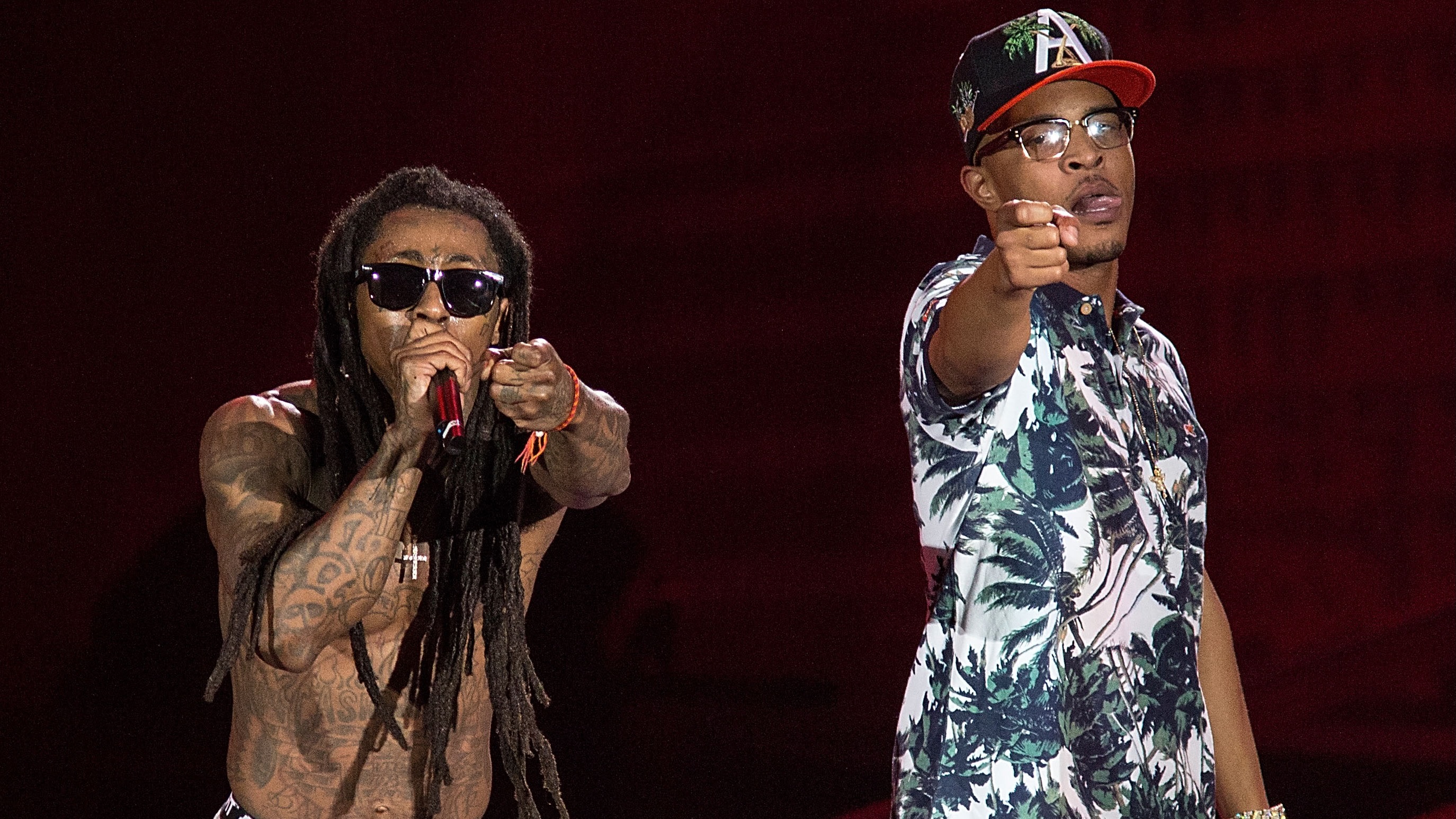 (L-R) Lil Wayne and T.I.