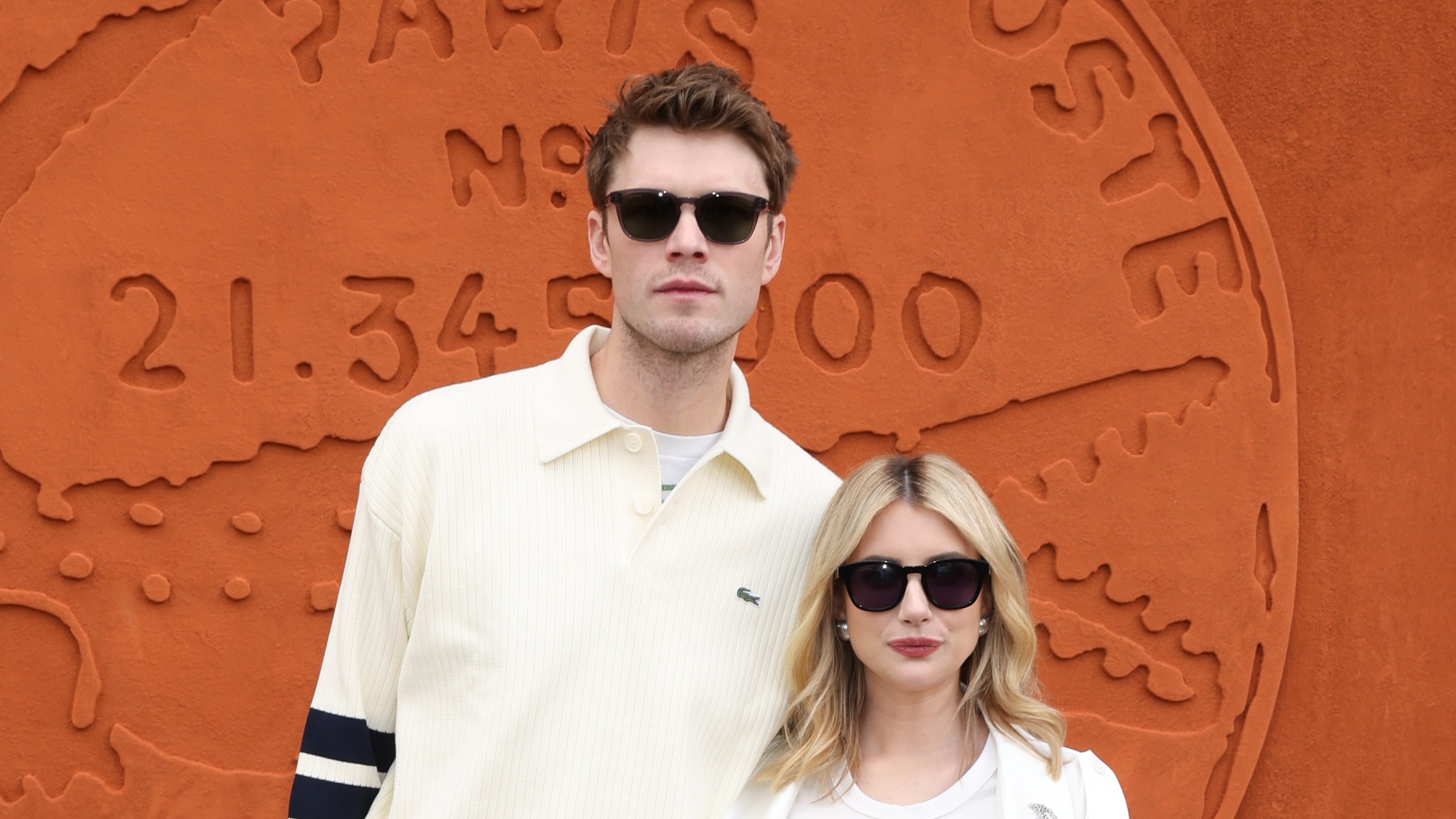 Cody John and Emma Roberts attends the Lacoste Womenswear Fall/Winter 2024-2025 show as part of Paris Fashion Week on March 05, 2024 in Paris, France.