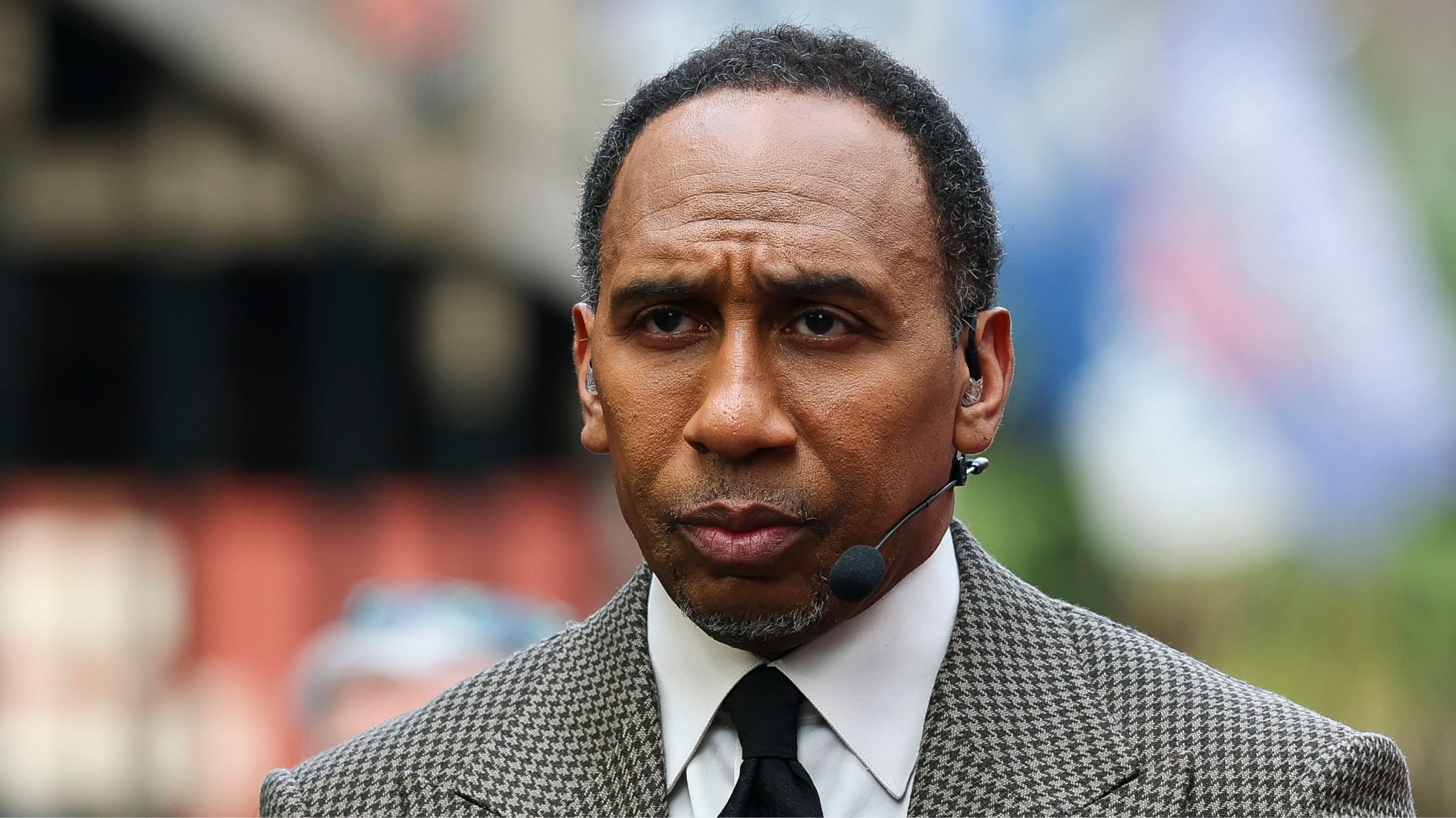 Stephen A. Smith on set.