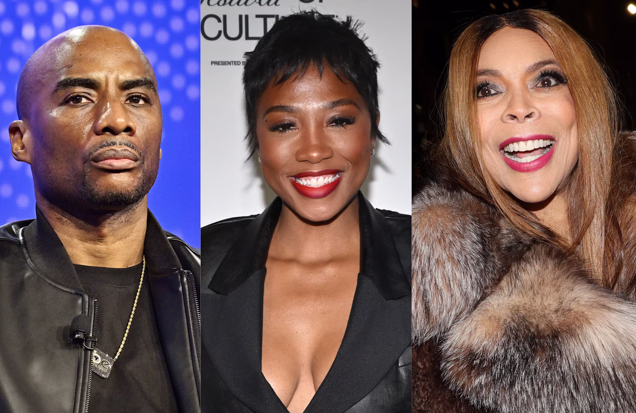 Charlamagne tha God, Loren LoRosa, and Wendy Williams are pictured. 