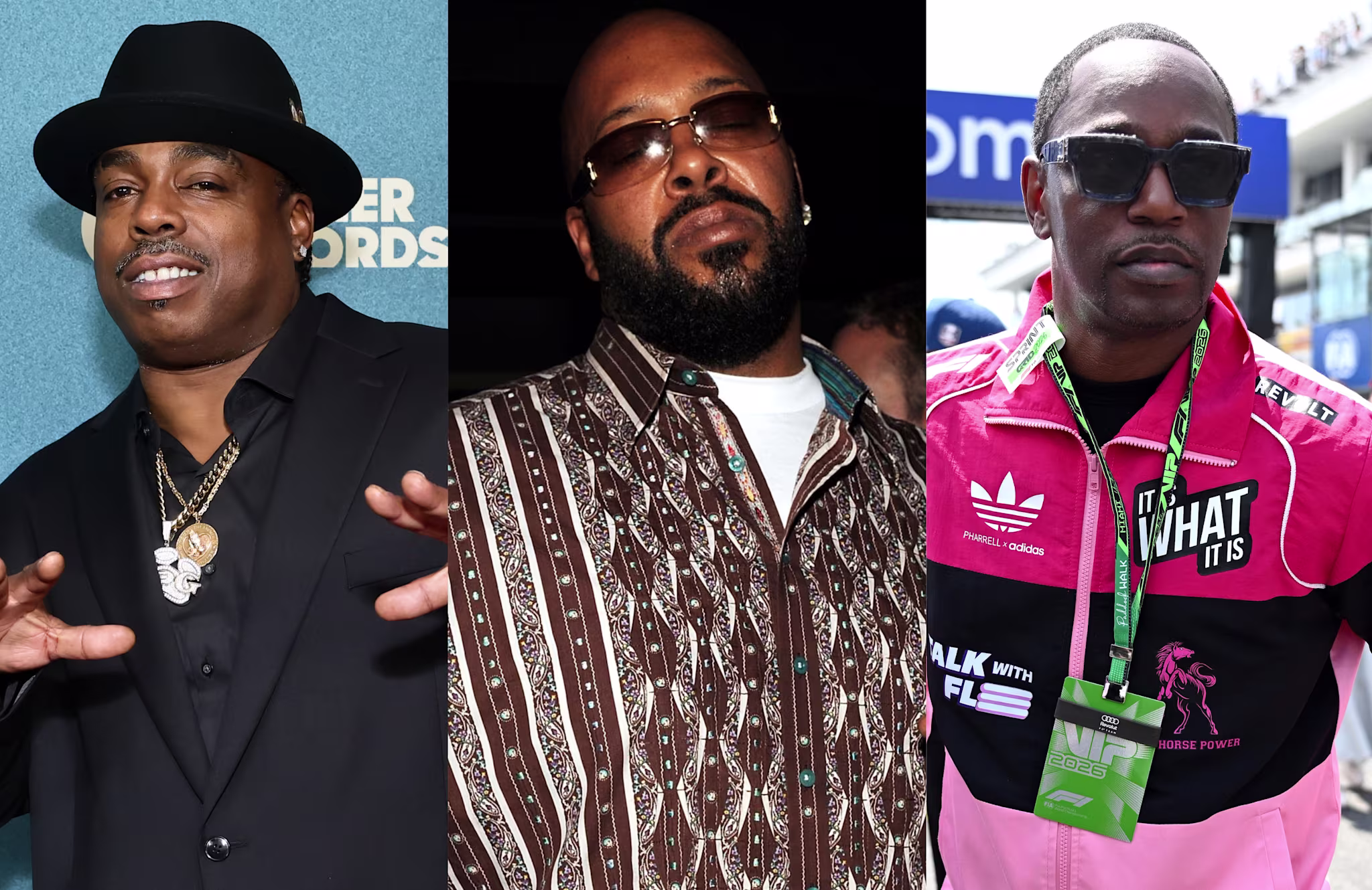 (L-R) Daz Dillinger, Suge Knight, and Cam'ron.