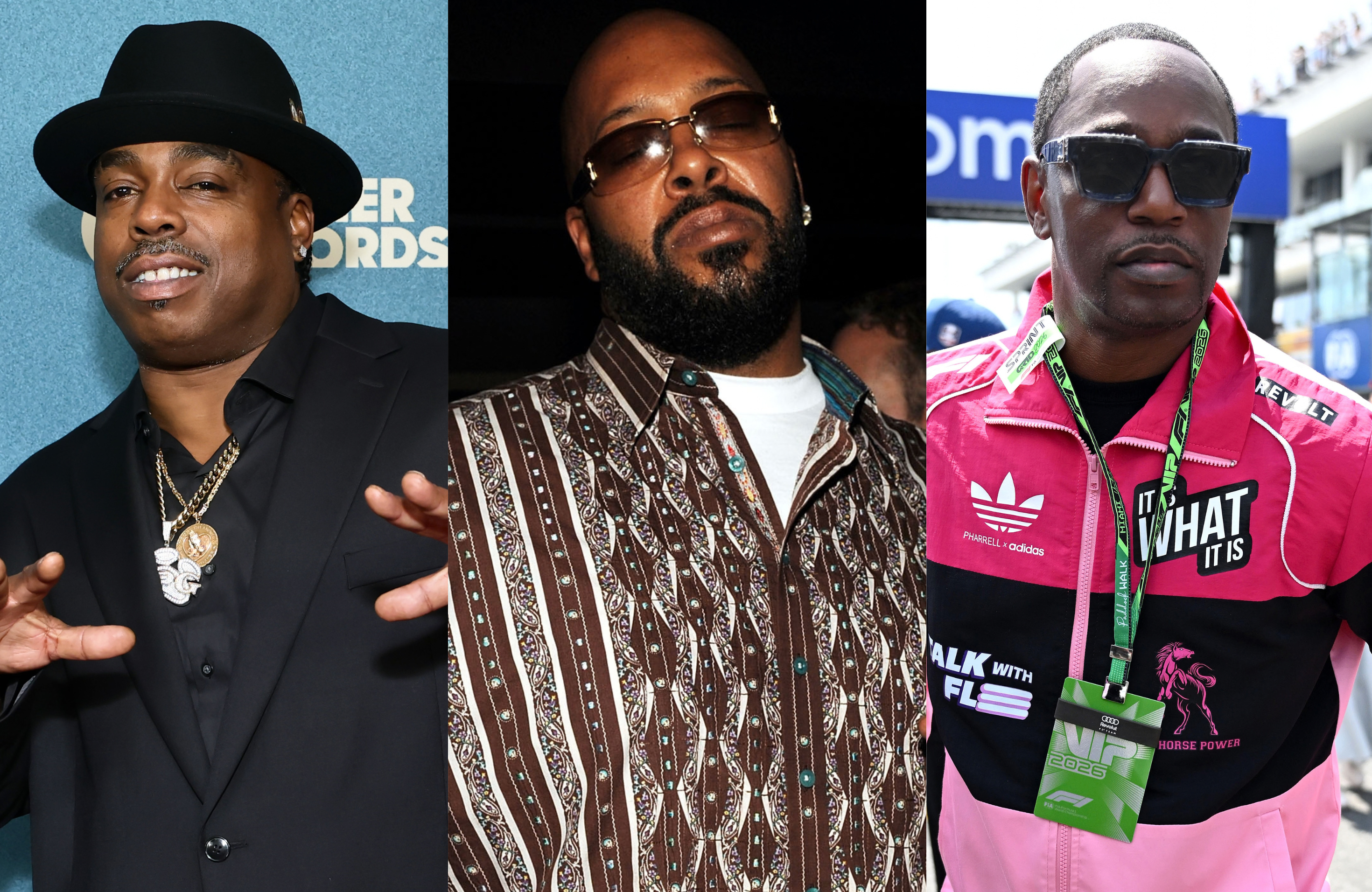 (L-R) Daz Dillinger, Suge Knight, and Cam'ron.