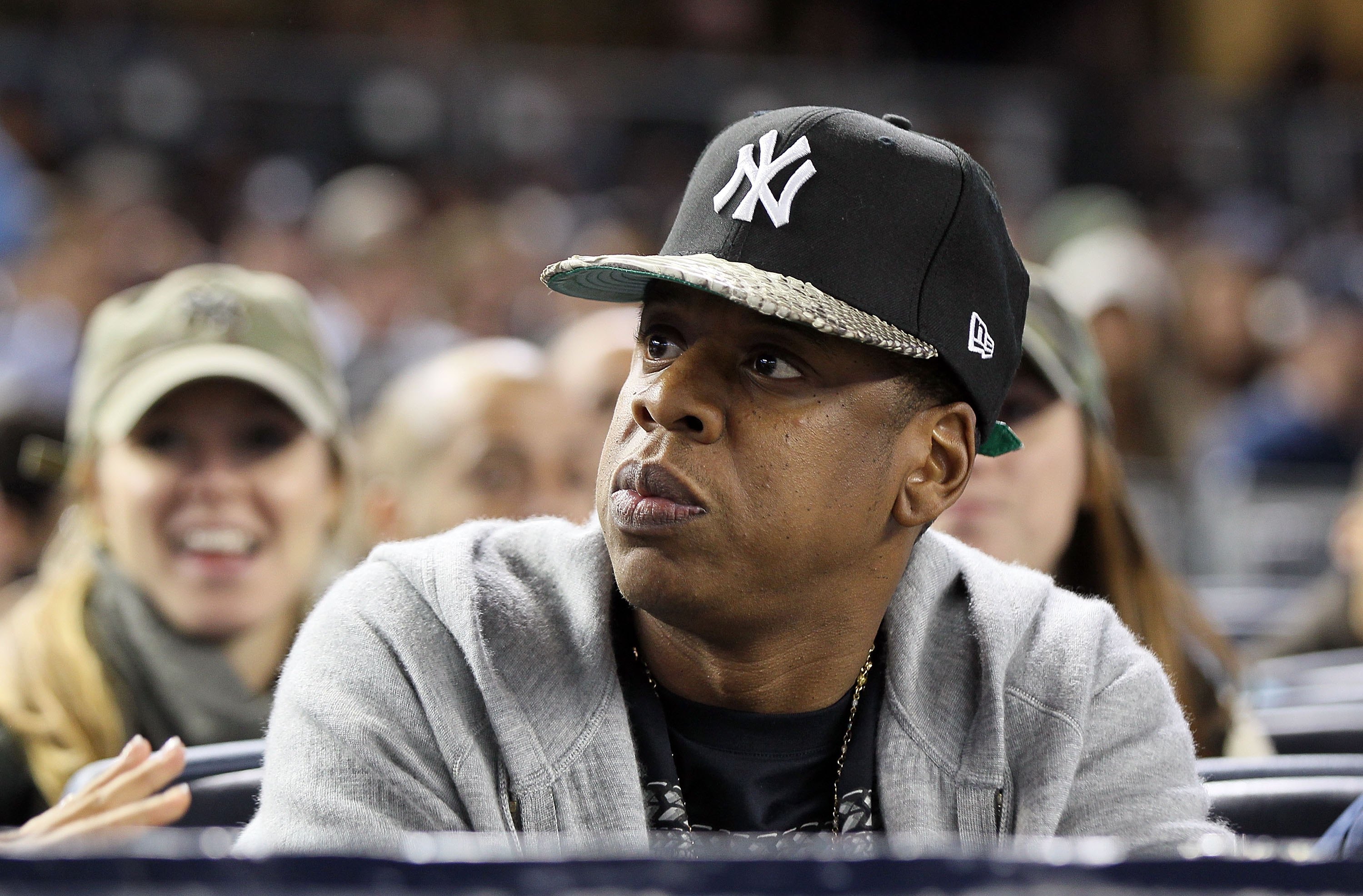 Jay-Z attends Game Five of the 2011 ALDS between the New York Yankees and Detroit Tigers. 