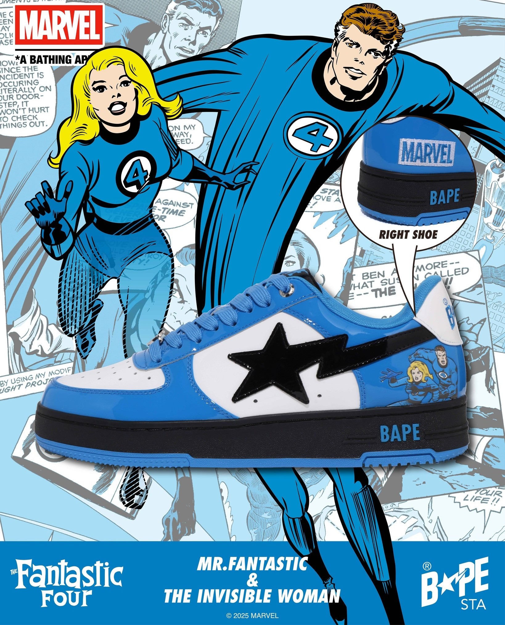 New Marvel x Bape Sta 'Fantastic Four' Colorways Release This Week