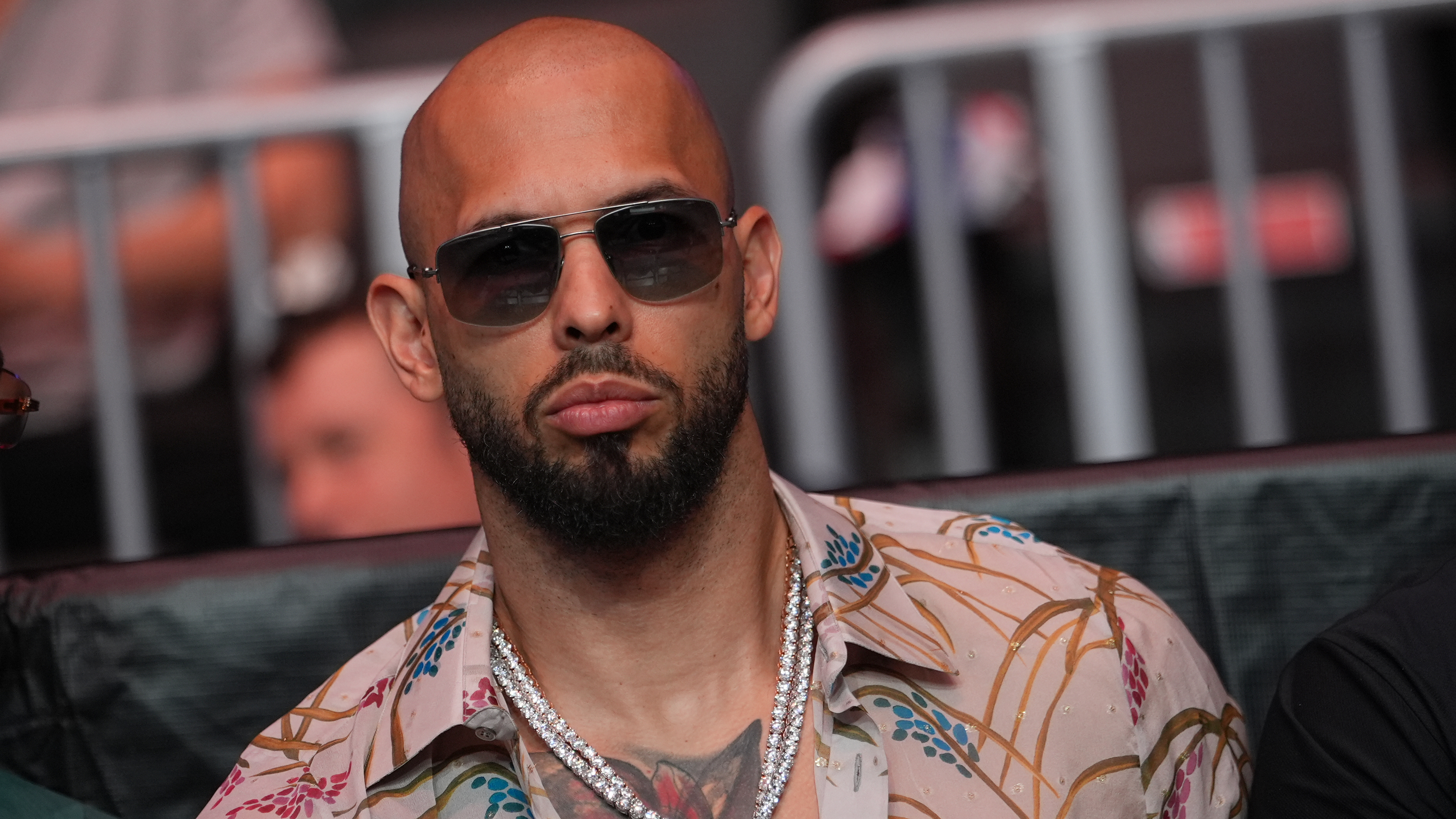 Andrew Tate attends UFC 327 at Kaseya Center on April 11, 2026 in Miami, Florida.