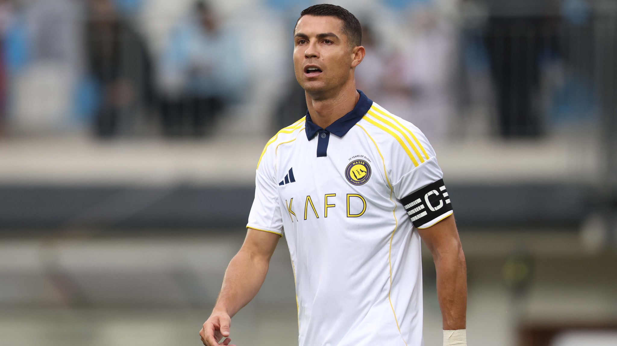 Cristiano Ronaldo of Al-Nassr during the pre season match between Al-Nassr v FC Toulouse at MGG Arena.