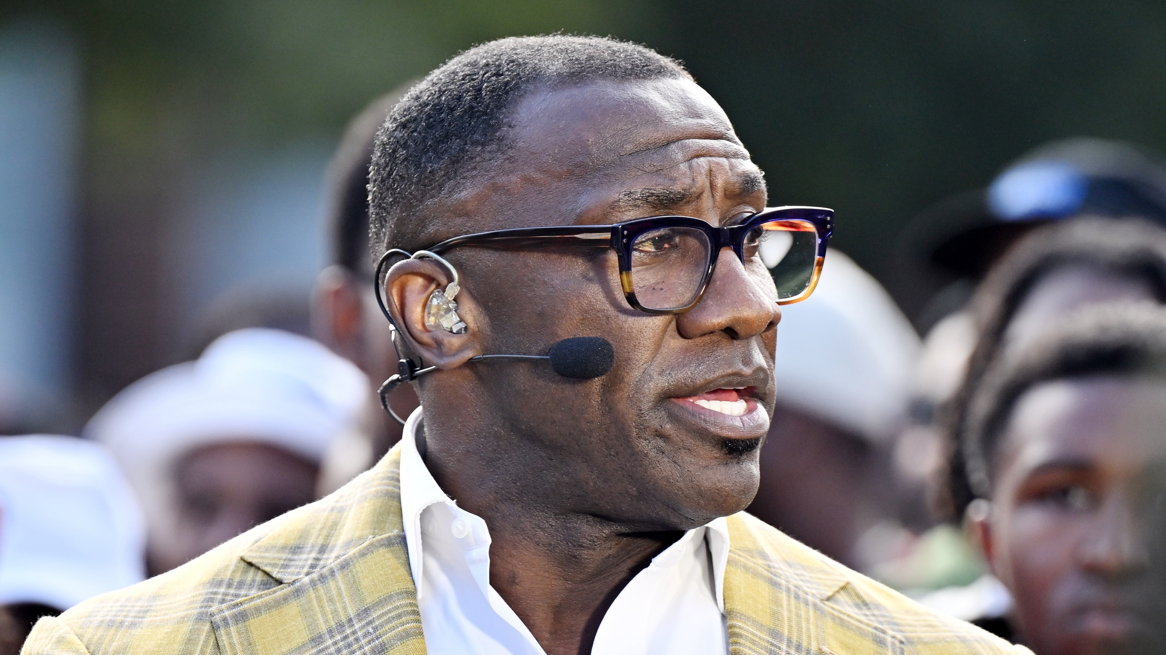 Shannon Sharpe attends ESPN First Take at Clark Atlanta University on November 08, 2024 in Atlanta, Georgia. 