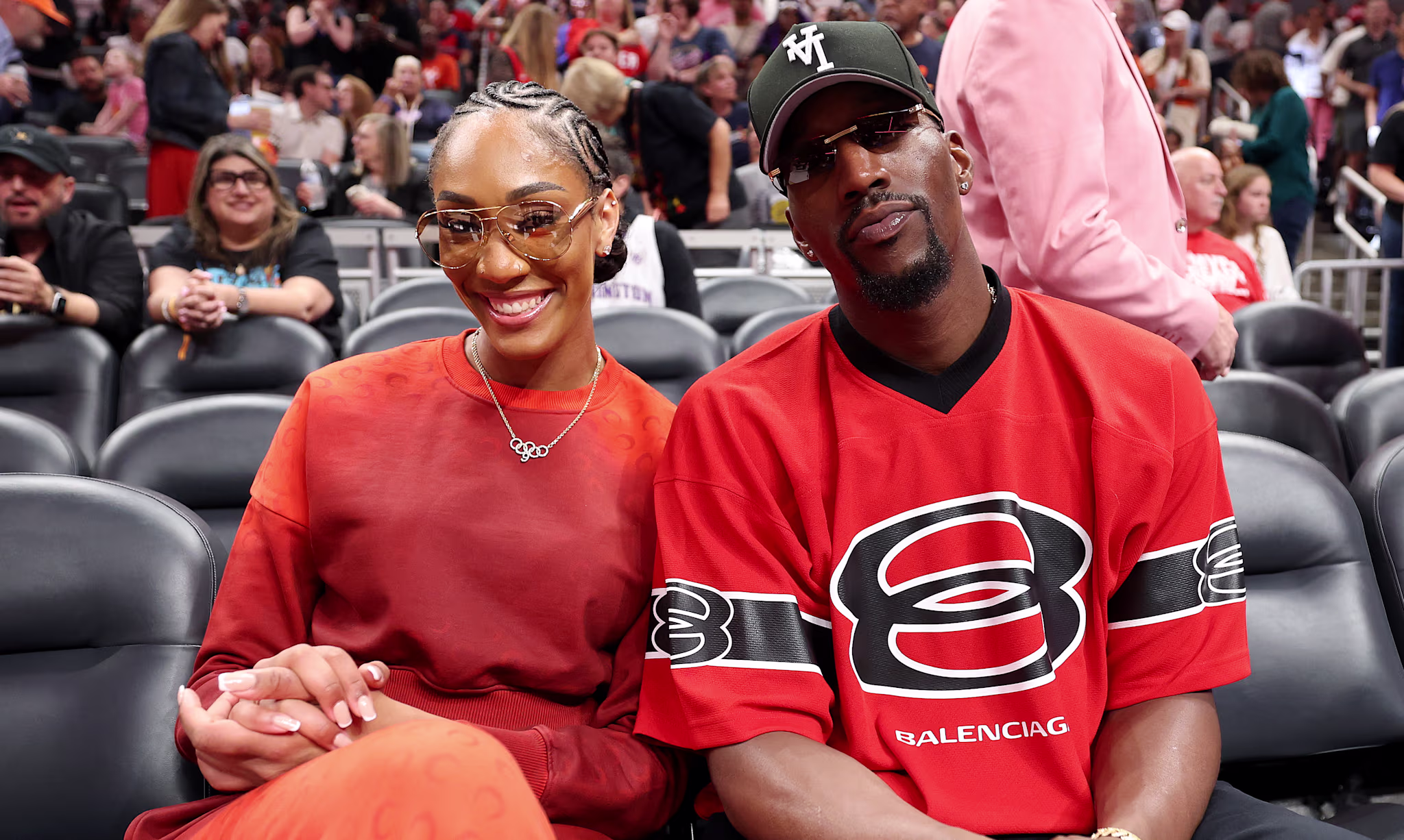 (L-R) A'ja Wilson and Bam Adebayo.