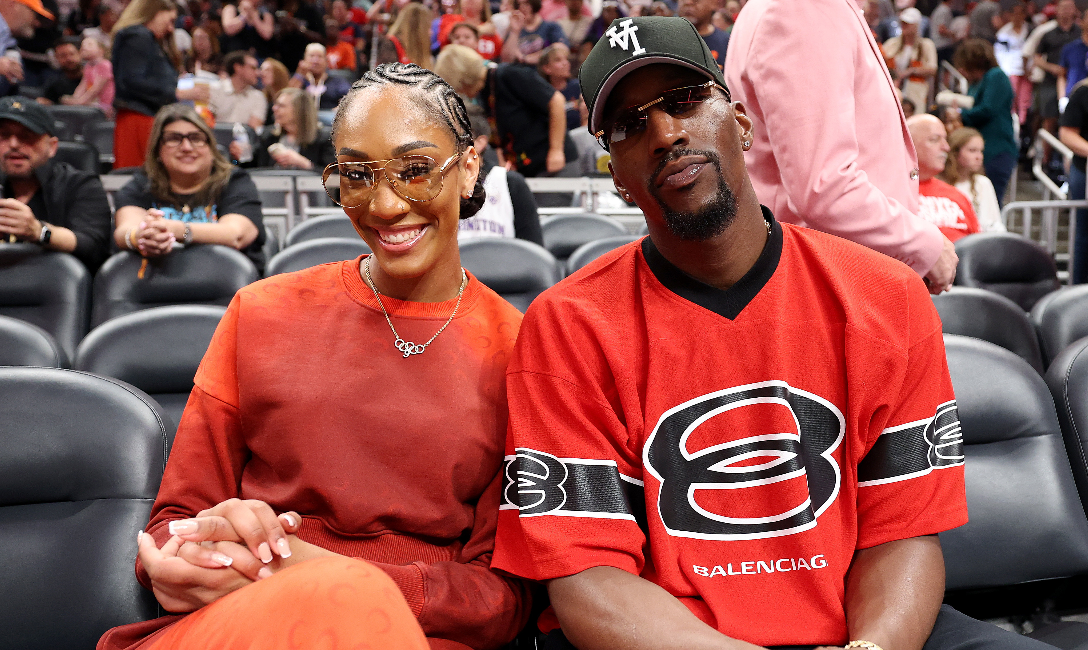 (L-R) A'ja Wilson and Bam Adebayo.
