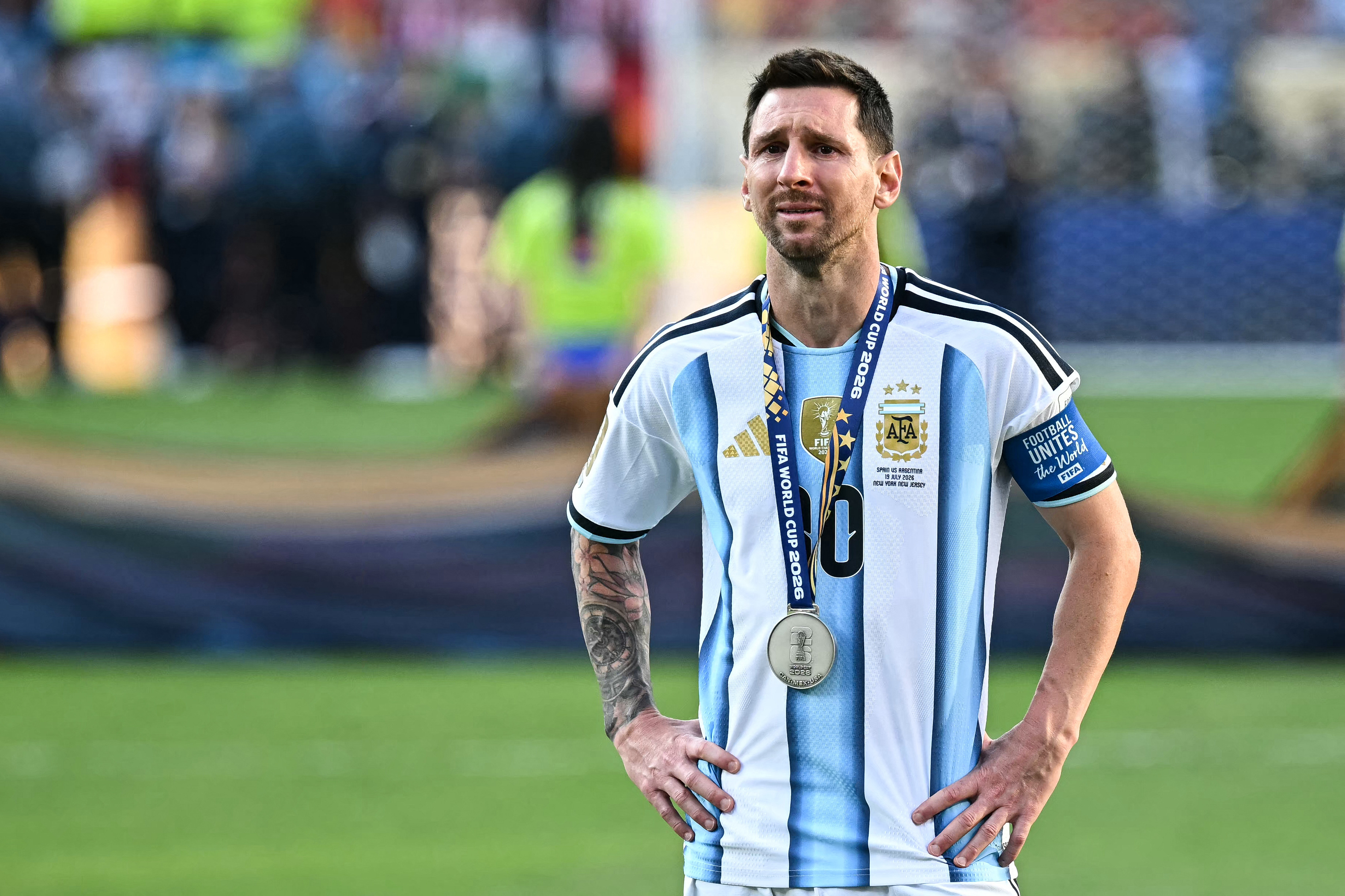 Lionel Messi gets emotional following Argentina's loss in the finals of the 2026 FIFA World Cup. 