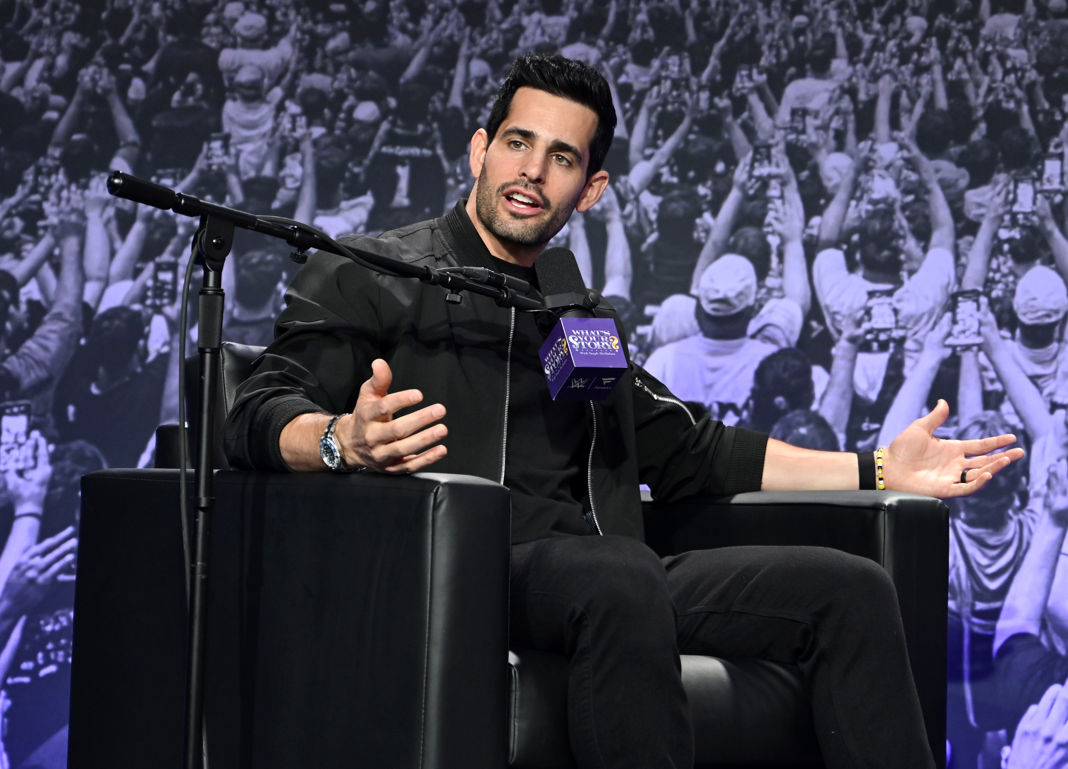 Chris Van Vliet talks on a podcast filmed at 2026 Fanatics Fest in New York City. 