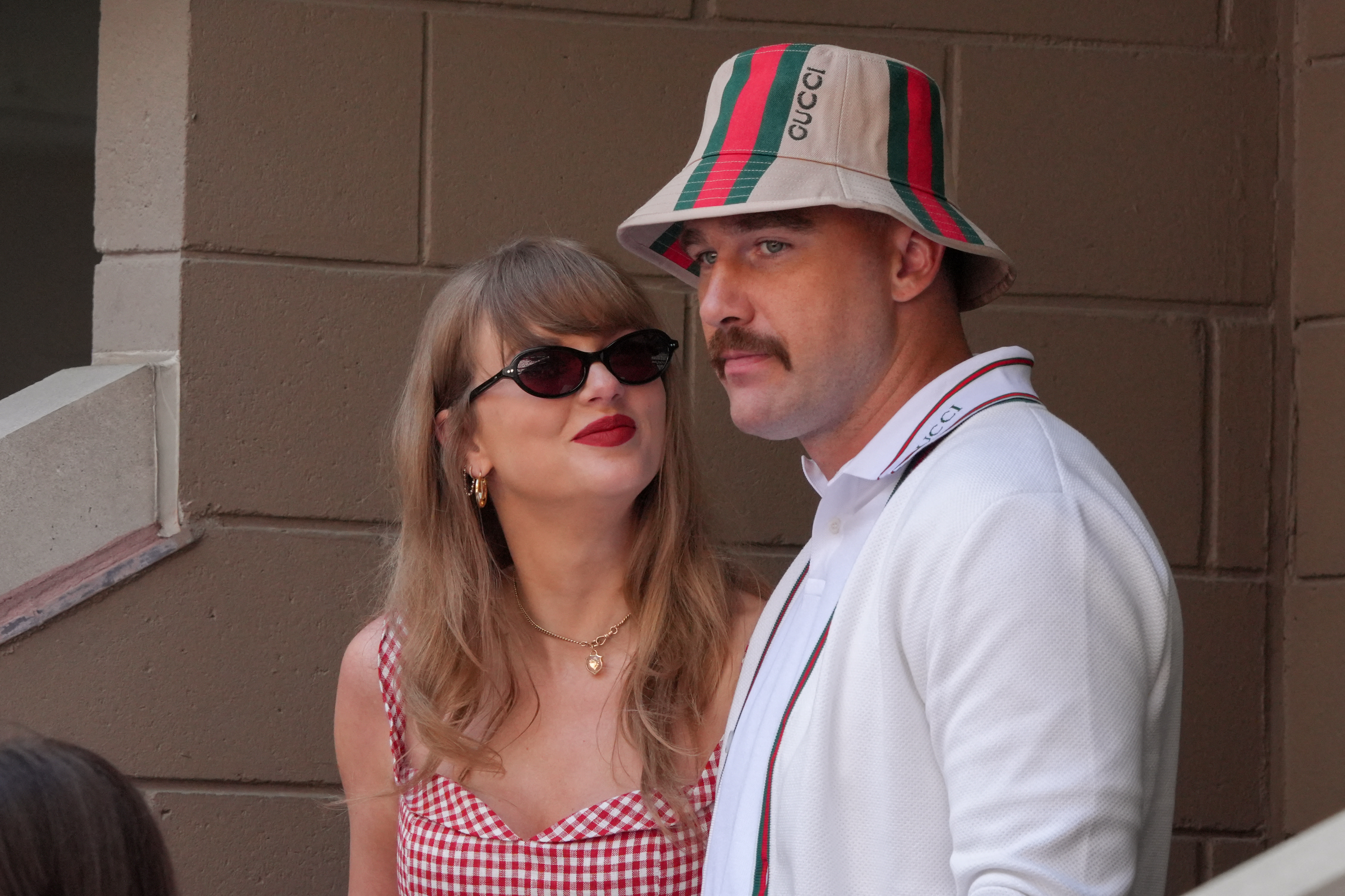 Taylor Swift and Travis Kelce attend the US Open in NYC on September 8, 2024.