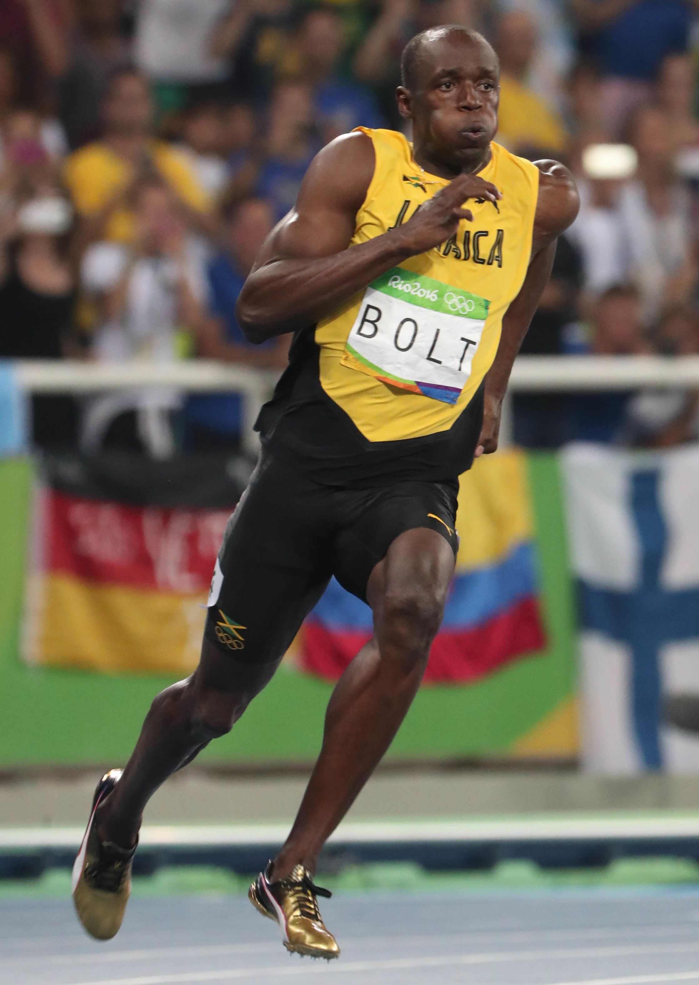 Usain Bolt's Gold Puma Spikes for the 