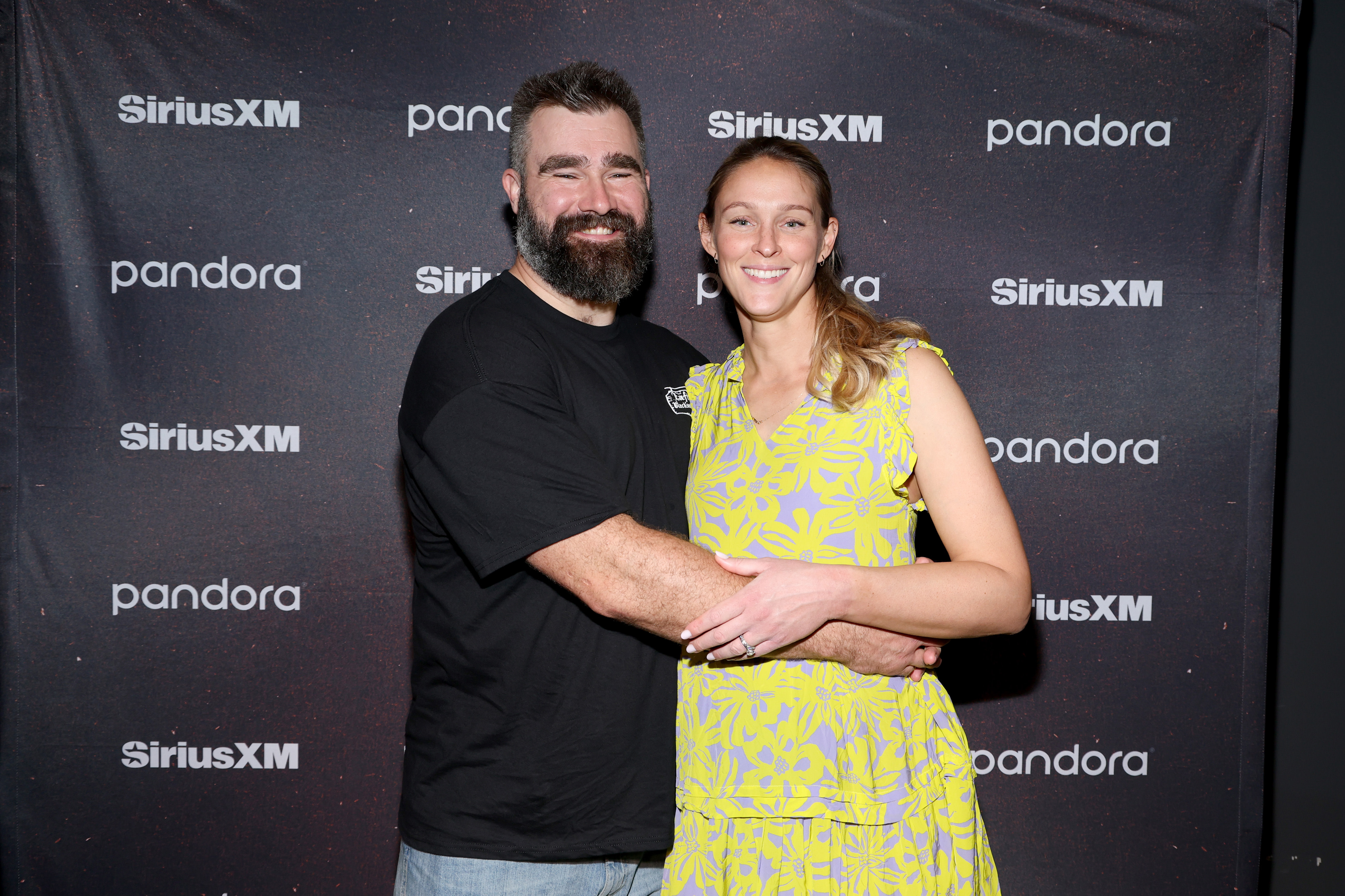 Jason Kelce and Kylie Kelce attend Chris Stapleton's Performance Live From The Fillmore New Orleans for SiriusXM and Pandora on February 06, 2025 in New Orleans, Louisiana.