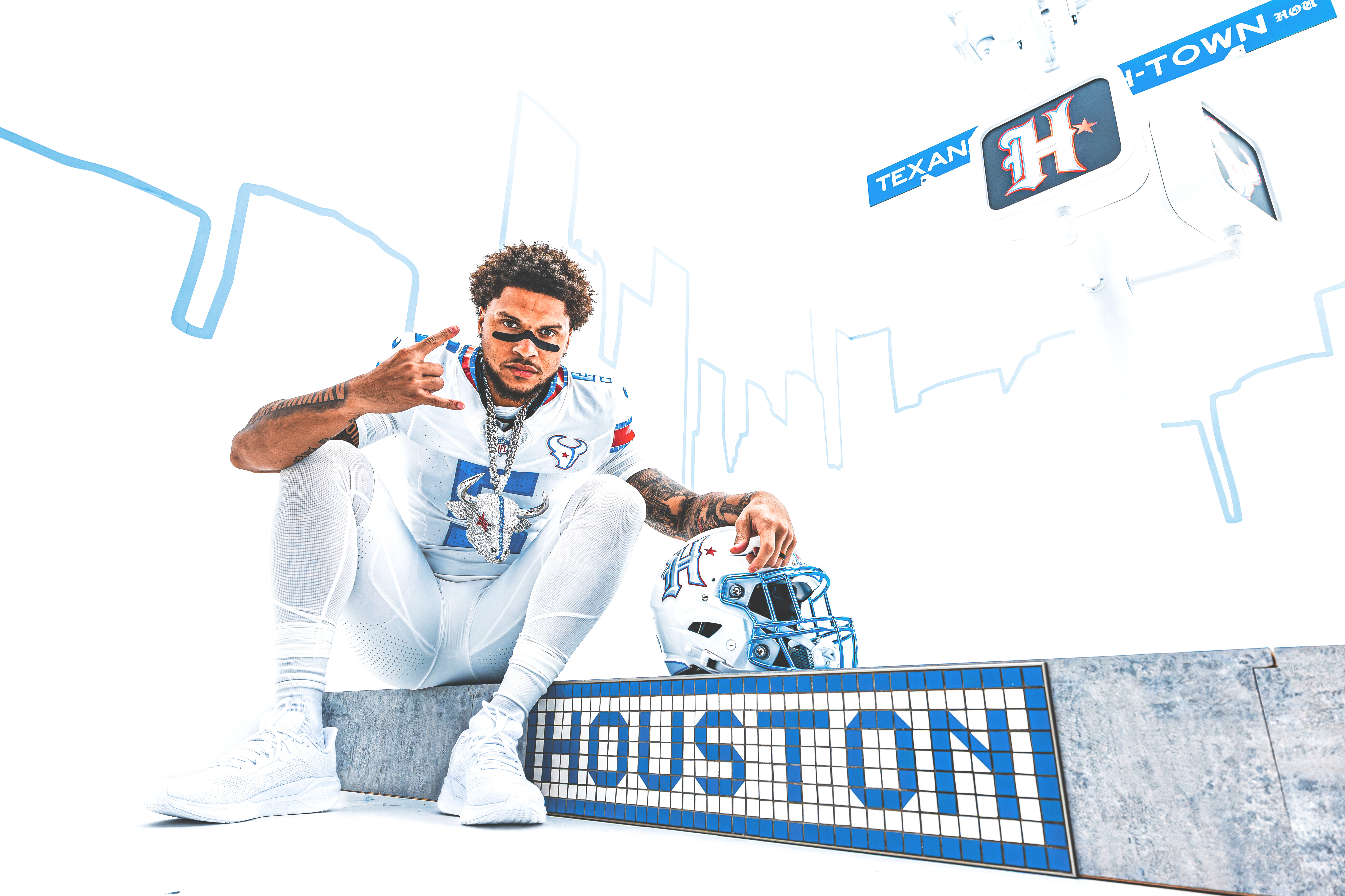 Jalen Sitre in the new Houston Texans rivalries uniform. 