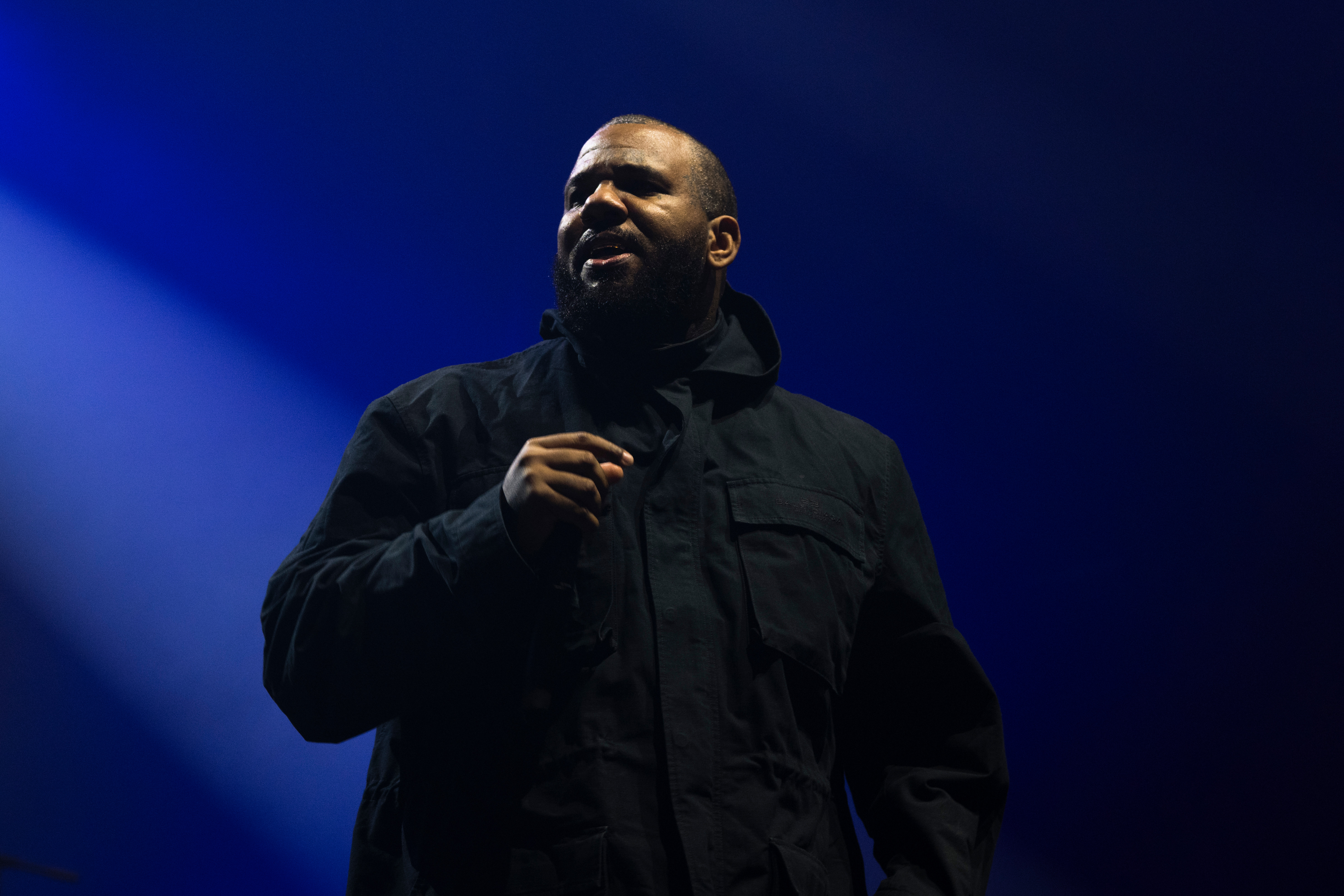 Jayceon Terrell Taylor aka "The Game" performs live on stage during 'The Documentary 20th Anniversary Tour' at L'Olympia on March 23, 2025 in Paris, France. 