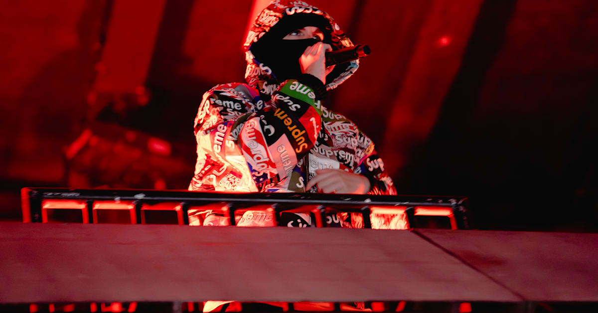 EsDeeKid Wears Supreme x Jeff Hamilton Leather Jacket at New York Show