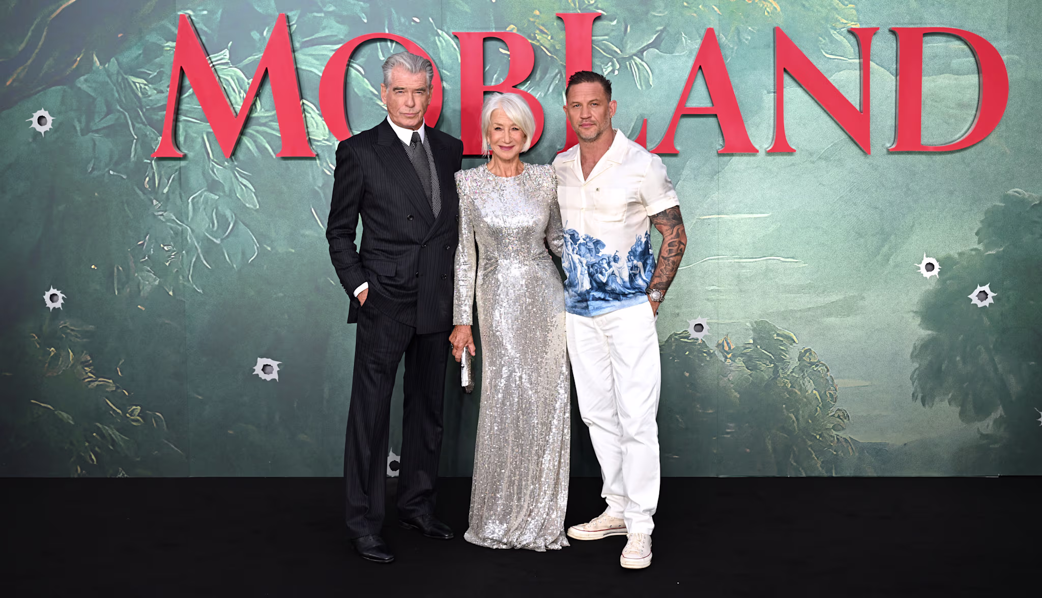 Tom Hardy, Helen Mirren, and Pierce Brosnan