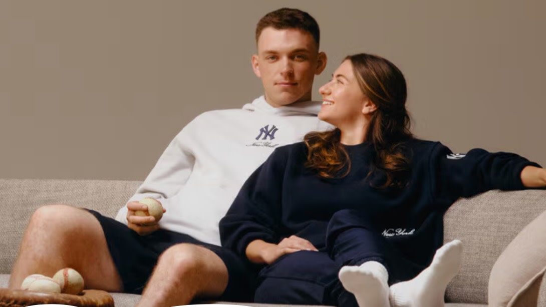 New York Yankees First Baseman Ben Rice alongside girlfriend Sara Falkson wearing the Home Stretch Collection.