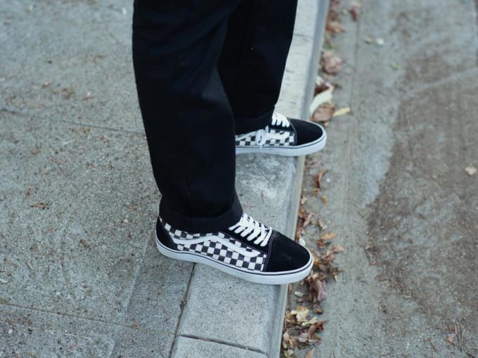 old skool checkerboard vans blue old skool checkerboard vans blue