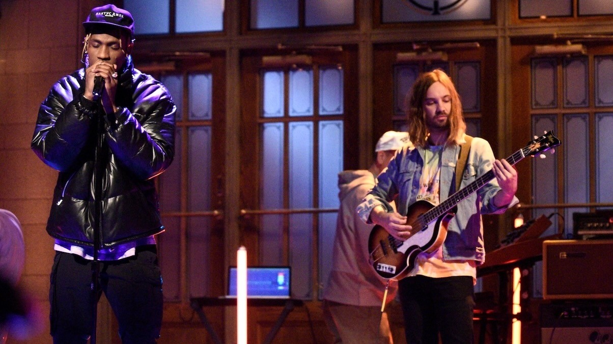 (L-R) Travis Scott and Tame Impala.