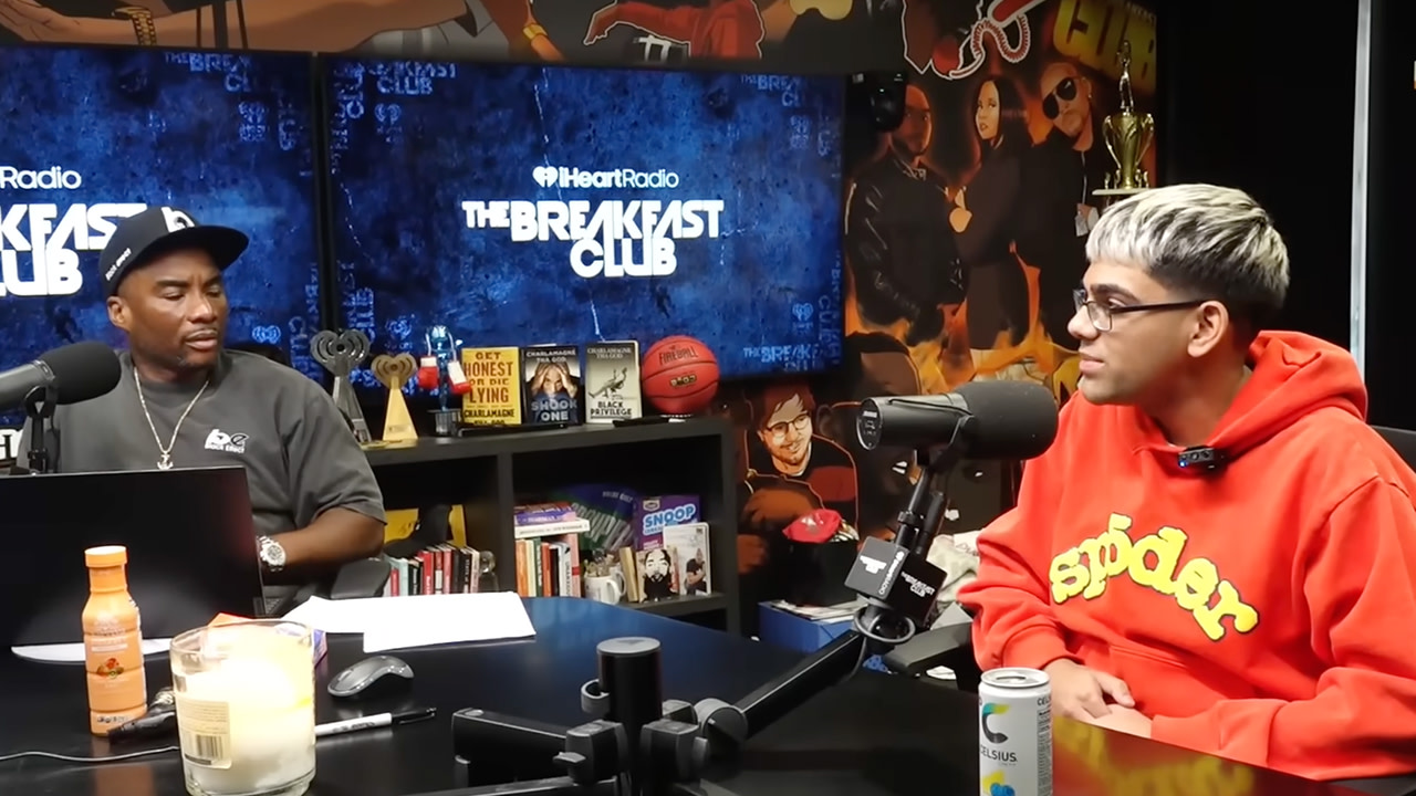 Streamer N3on and Charlamagne Tha God on 'The Breakfast Club.'