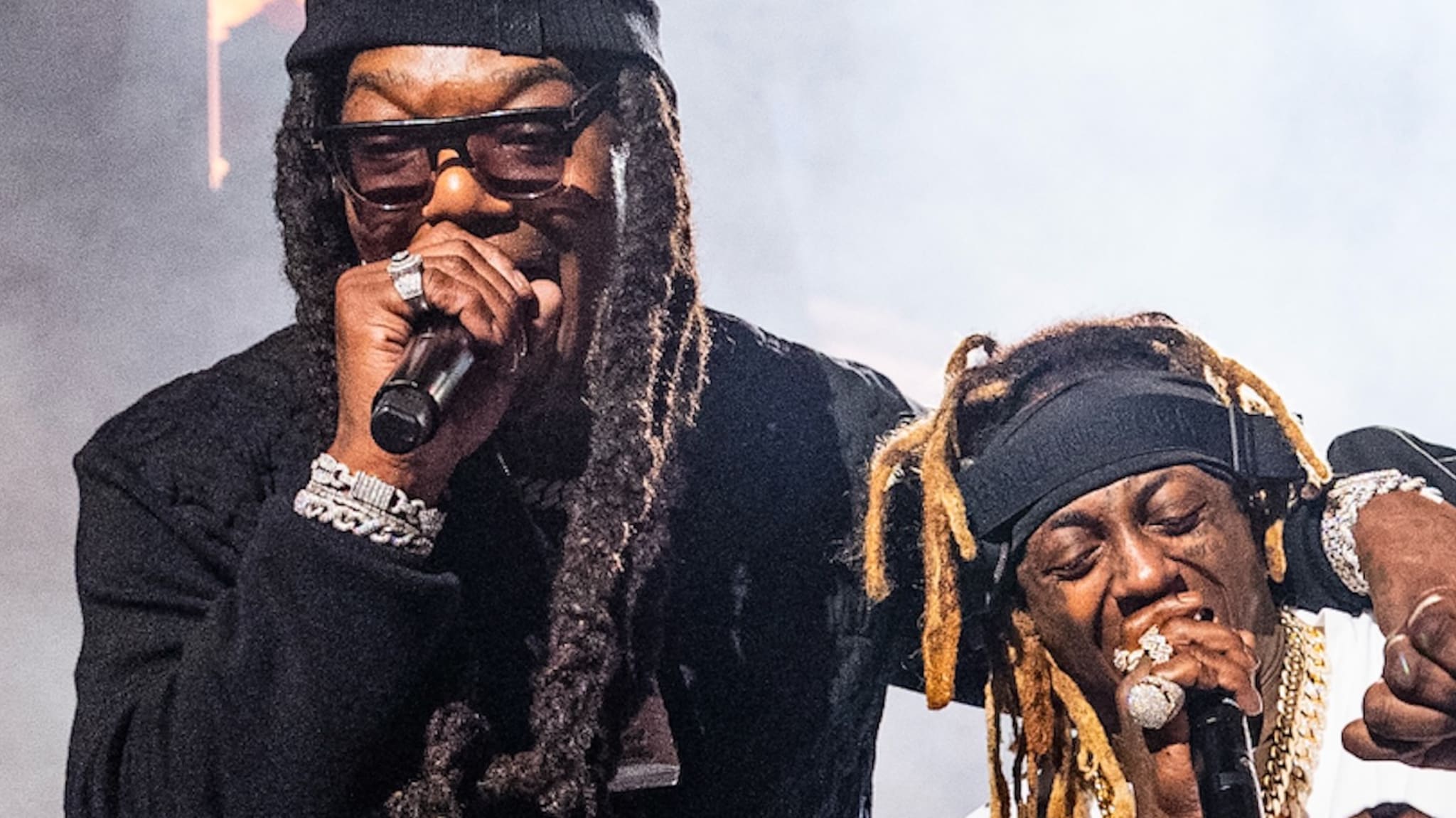 (L-R) B.G. and Lil Wayne.